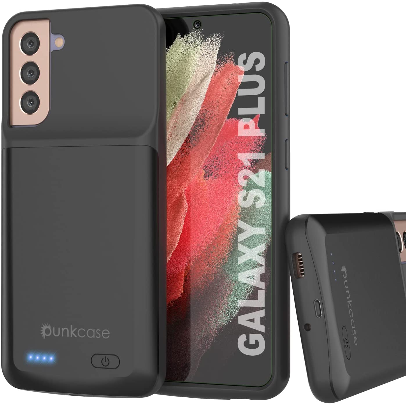 PunkJuice S21+ Plus Battery Case Black - Portable Charging Power Juice Bank with 6000mAh