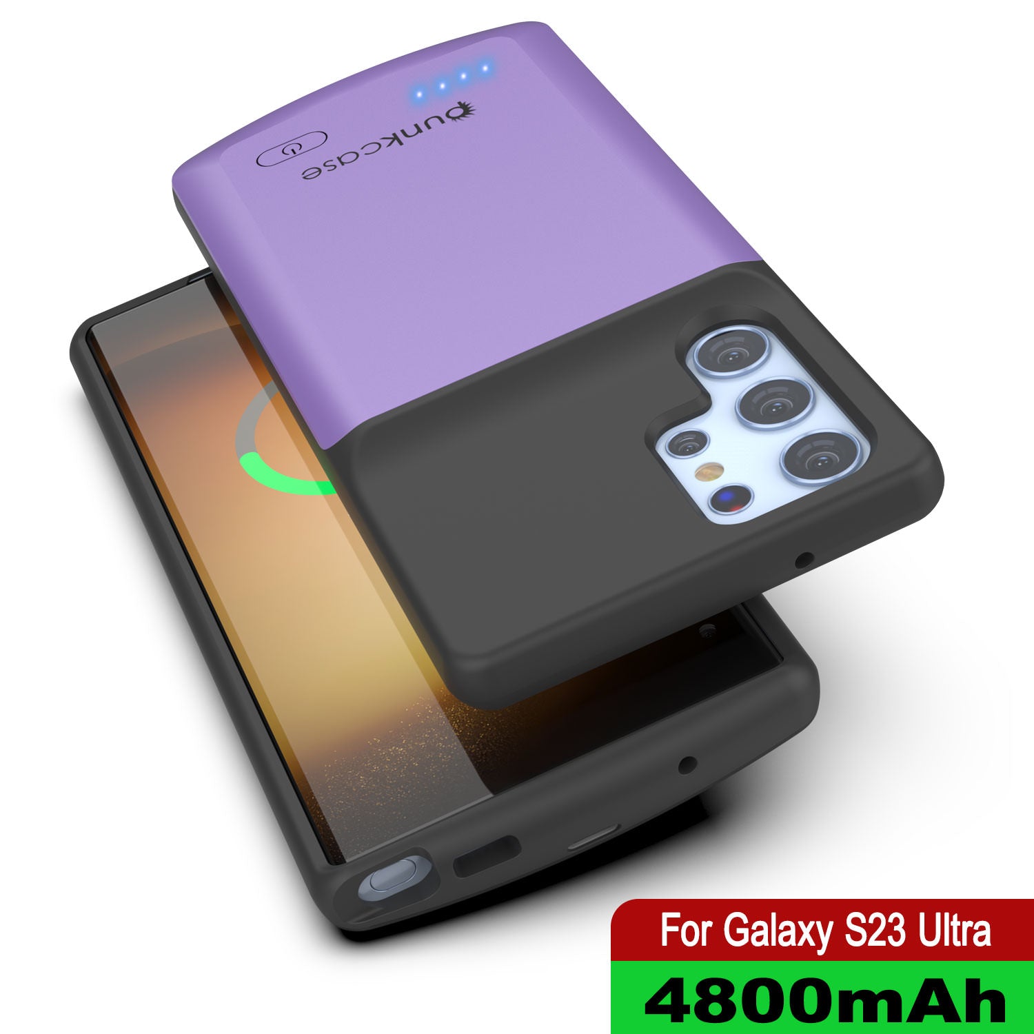 PunkJuice S23 Ultra Battery Case Purple - Portable Charging Power Juice Bank with 4800mAh