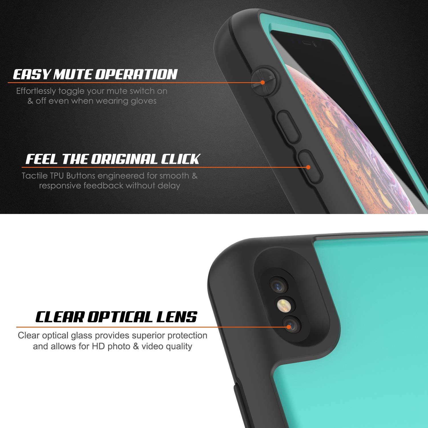 PunkJuice iPhone XS Battery Case, Waterproof, IP68 Certified [Ultra Slim] [Teal]