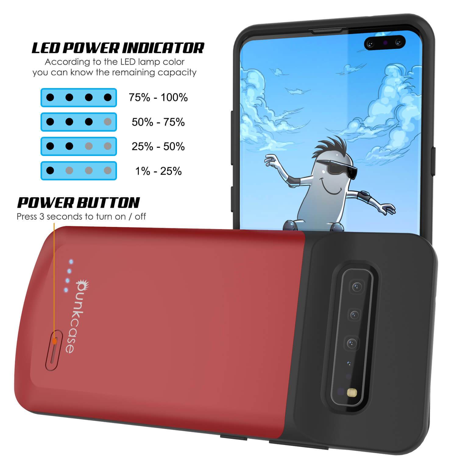 PunkJuice S10 5G Battery Case Red - Fast Charging Power Juice Bank with 4700mAh