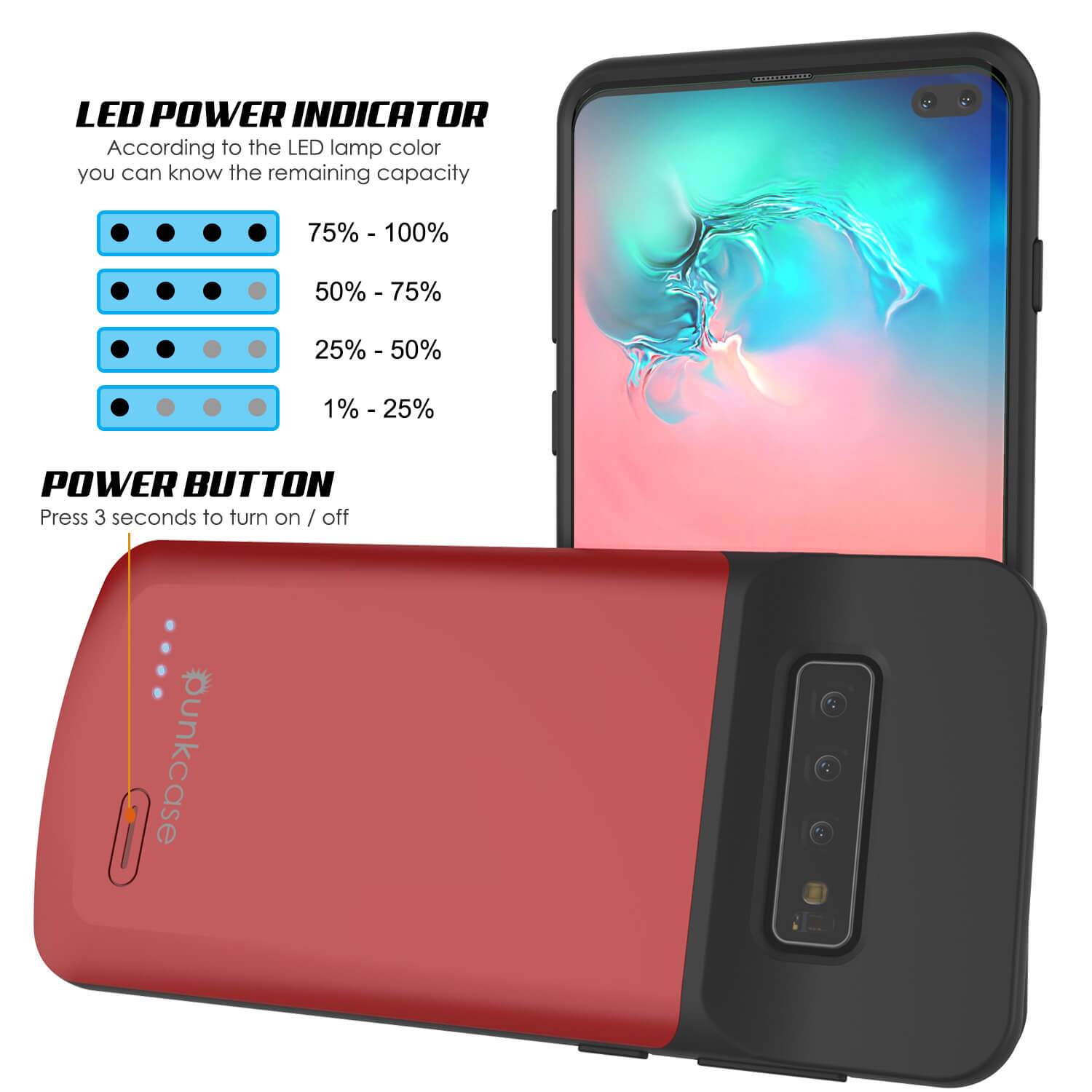 PunkJuice S10+ Plus Battery Case Red - Fast Charging Power Juice Bank with 5000mAh