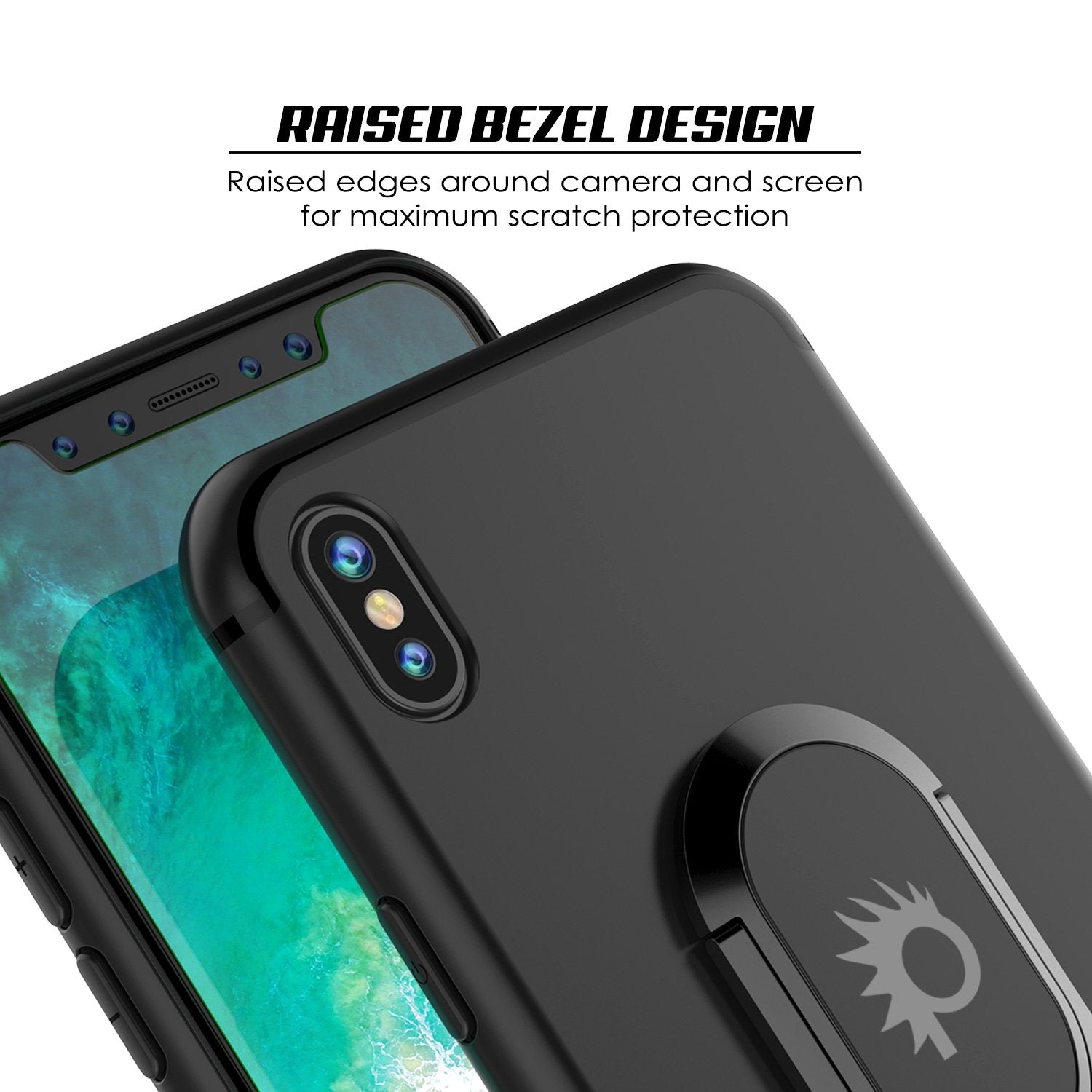 iPhone X Case, Punkcase Magnetix Protective TPU Cover W/ Kickstand, Tempered Glass Screen Protector [Black]