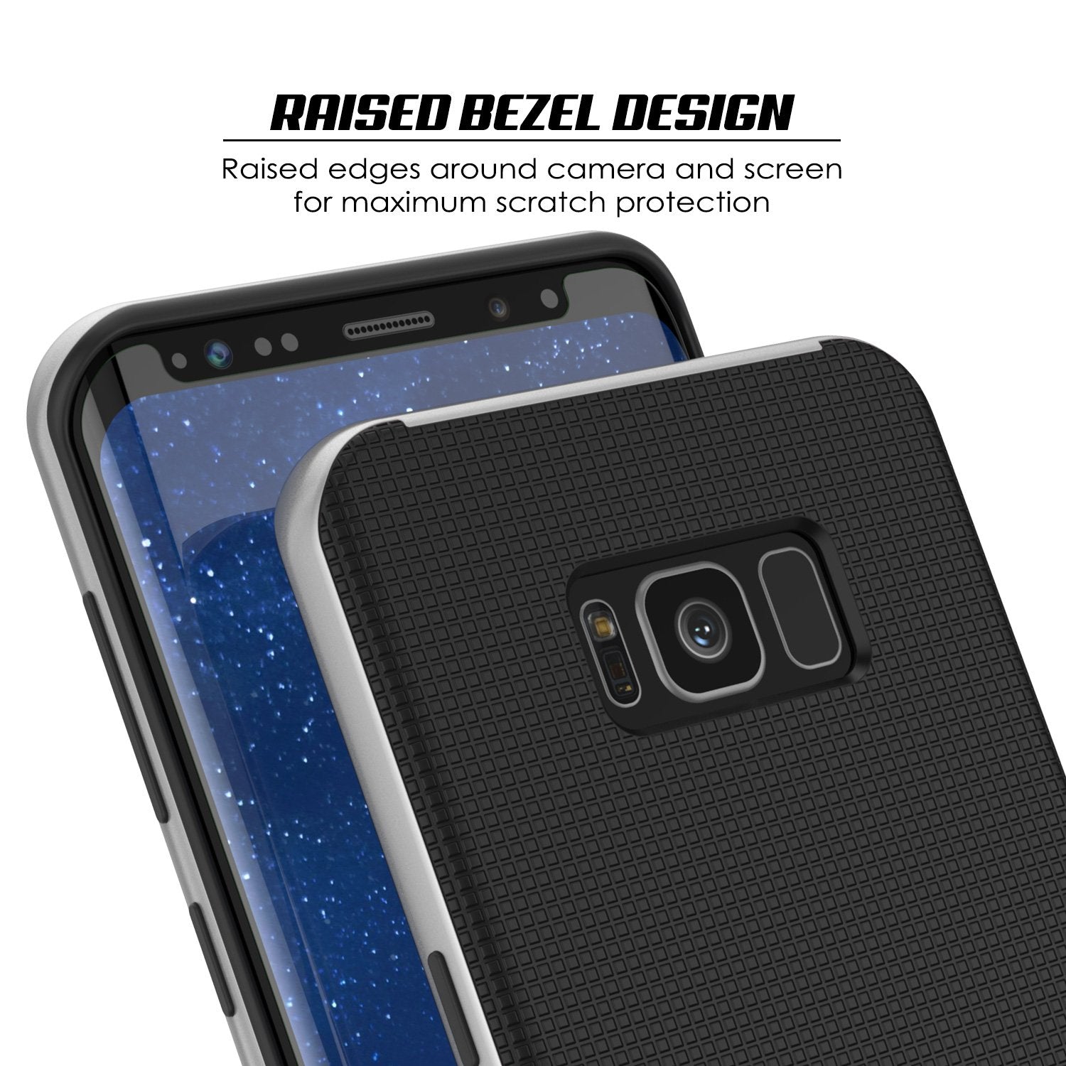 Galaxy S8 Case, PunkCase [Stealth Series] Hybrid 3-Piece Shockproof Dual Layer Cover [Silver]