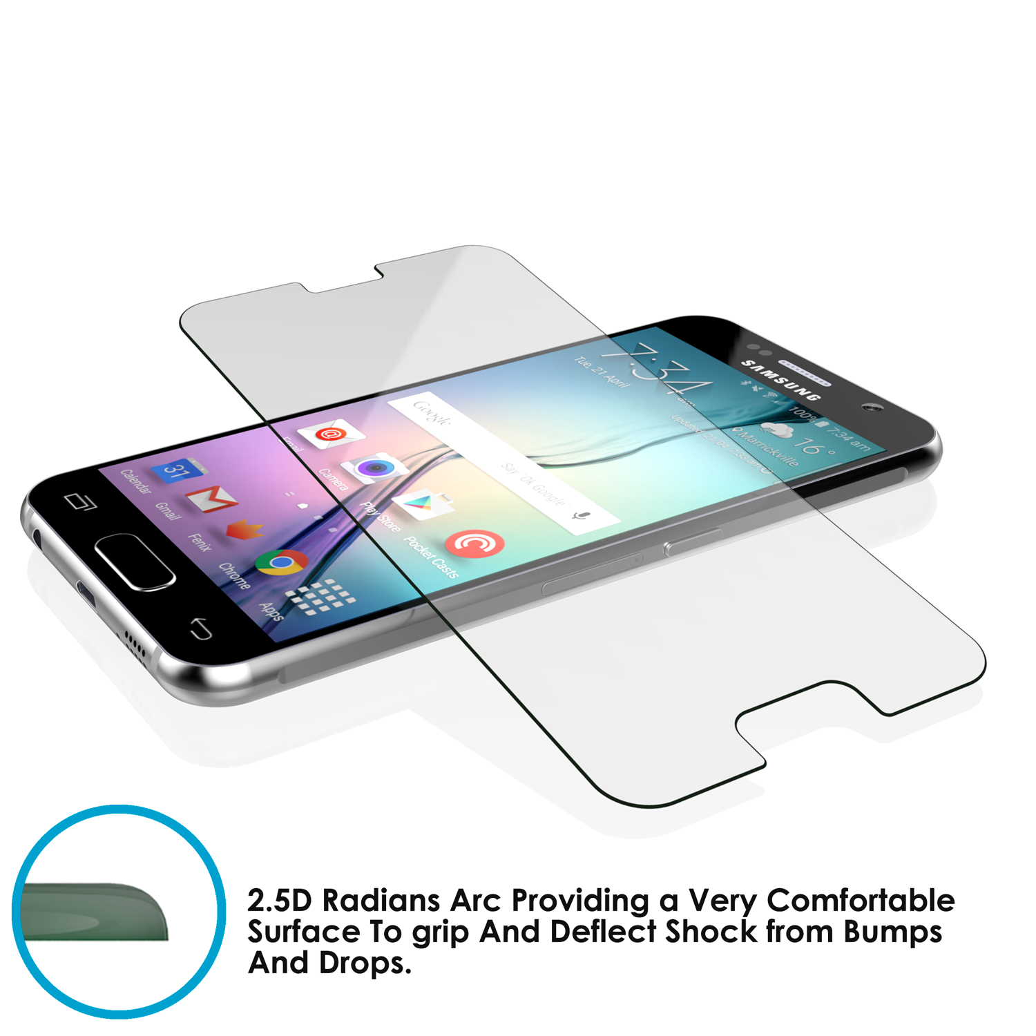 Galaxy S7 Punkcase Glass SHIELD Tempered Glass Screen Protector 0.33mm Thick 9H Glass Screen