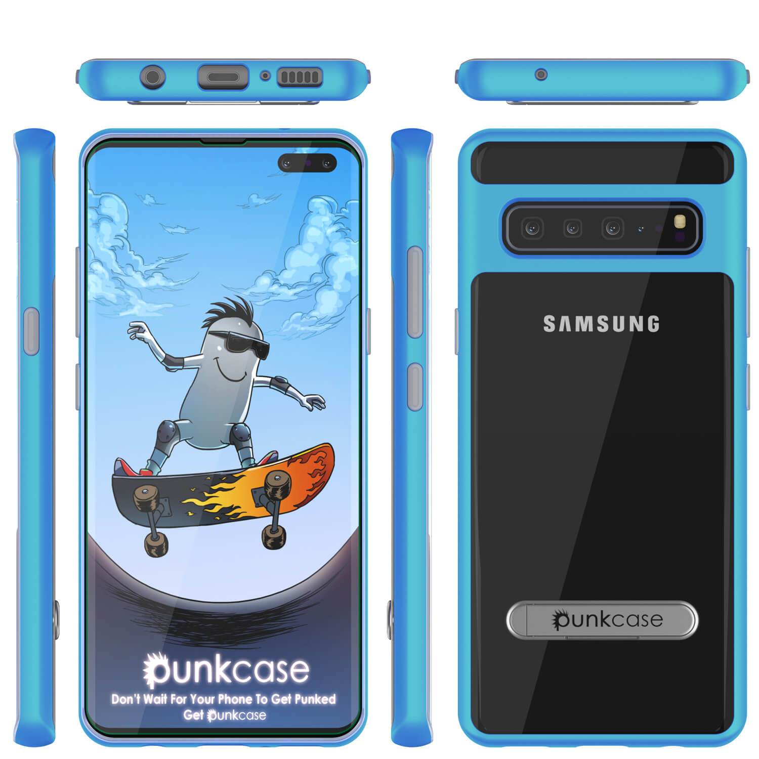 Galaxy S10 5G Case, PUNKcase [LUCID 3.0 Series] [Slim Fit] Armor Cover w/ Integrated Screen Protector [Blue]