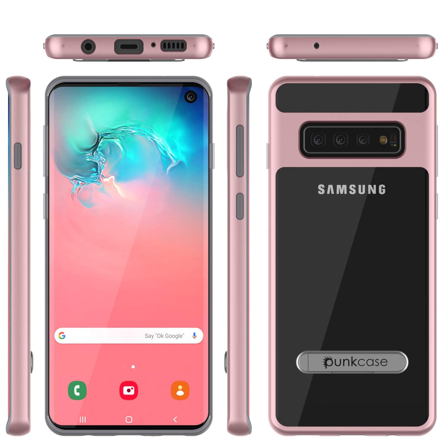 Galaxy S10 Case, PUNKcase [LUCID 3.0 Series] [Slim Fit] Armor Cover w/ Integrated Screen Protector [Rose Gold]