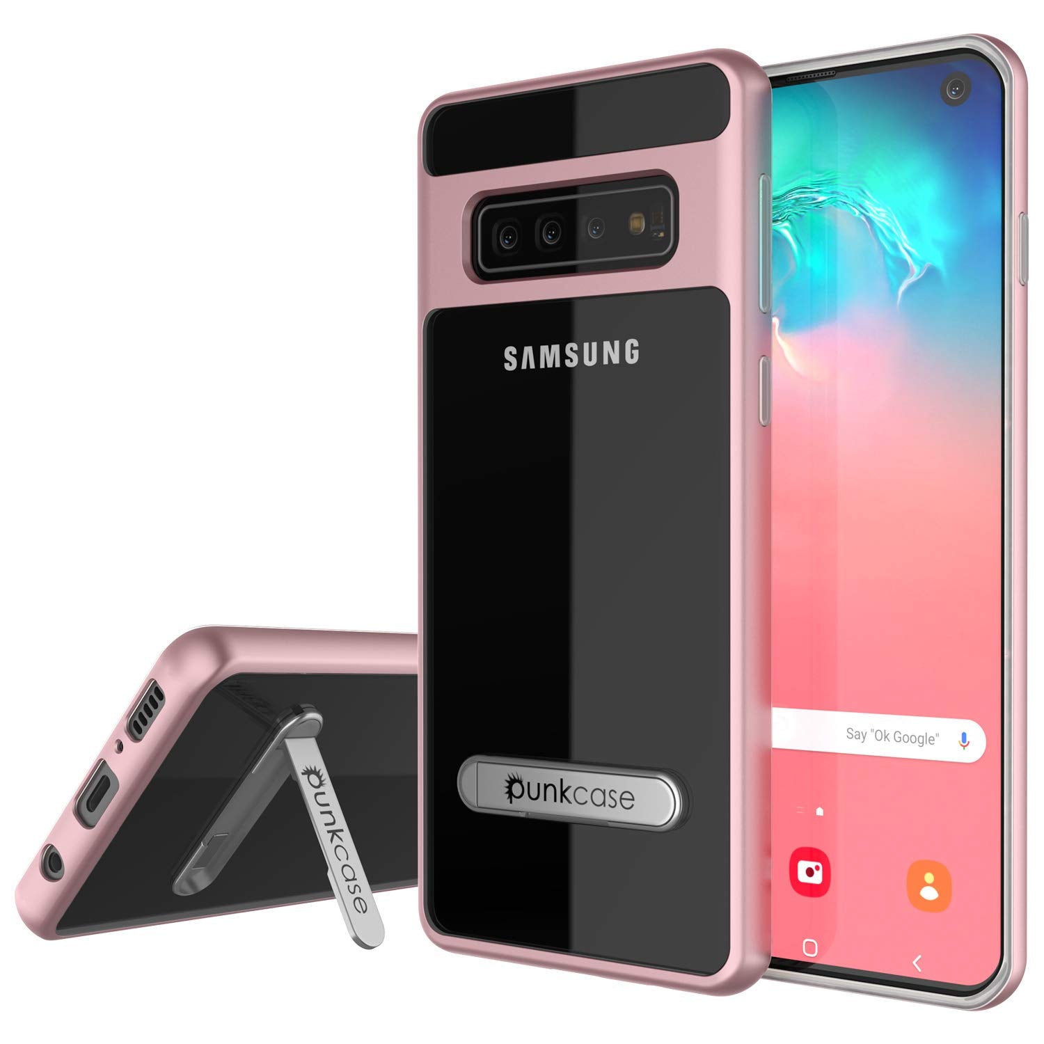 Galaxy S10 Case, PUNKcase [LUCID 3.0 Series] [Slim Fit] Armor Cover w/ Integrated Screen Protector [Rose Gold]