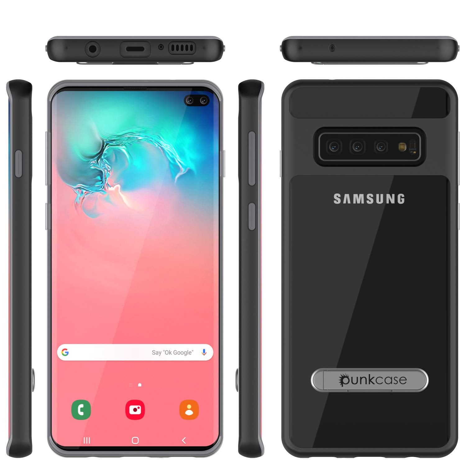 Galaxy S10+ Plus Case, PUNKcase [LUCID 3.0 Series] [Slim Fit] [Clear Back] Armor Cover w/ Integrated Screen Protector