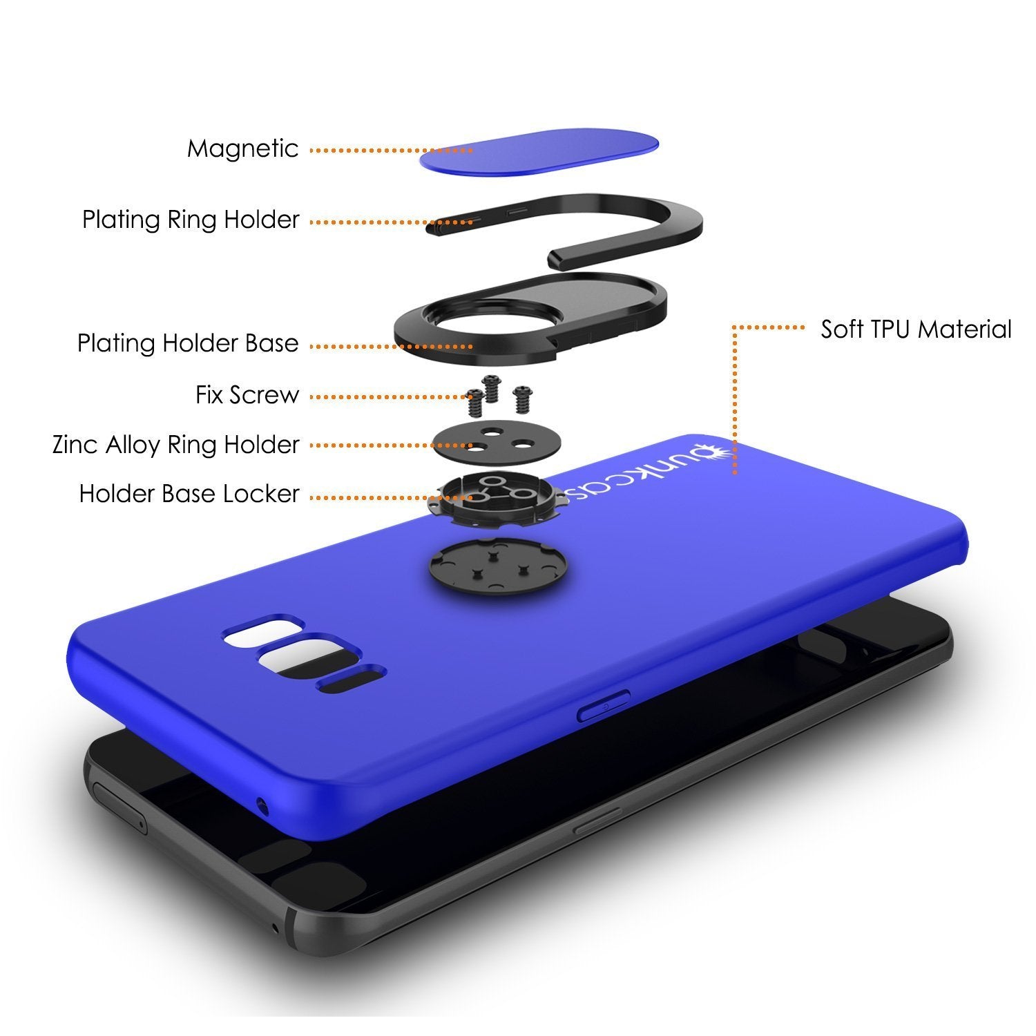 Galaxy S8 Plus, Punkcase Magnetix Protective Case W/ Kickstand, Blue