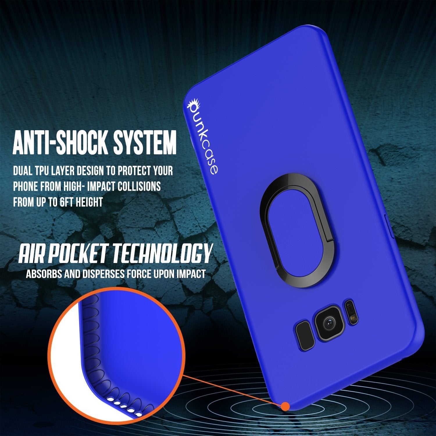 Galaxy S8 Plus, Punkcase Magnetix Protective Case W/ Kickstand, Blue