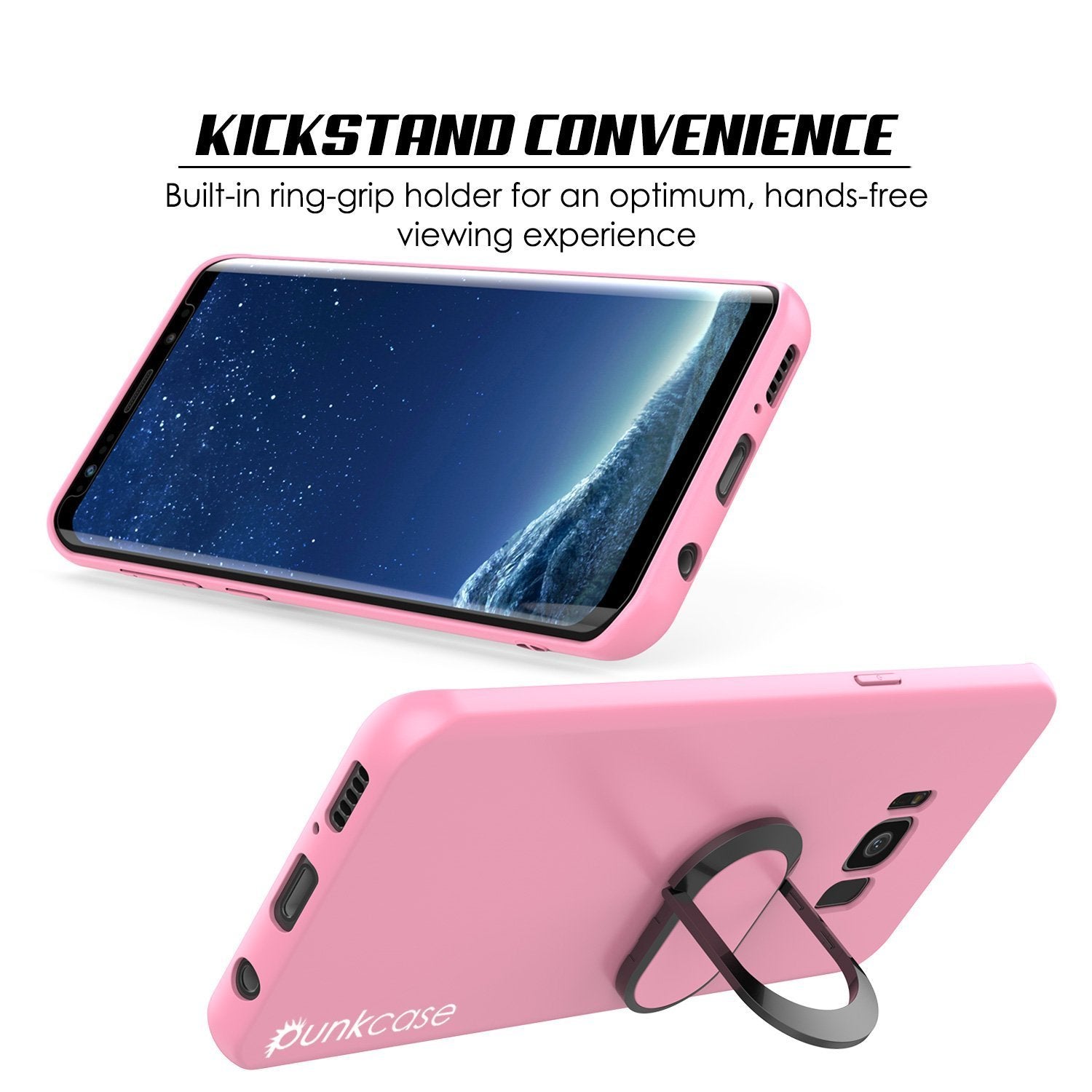 Galaxy S8 Plus, Punkcase Magnetix Protective Case W/ Kickstand, Pink
