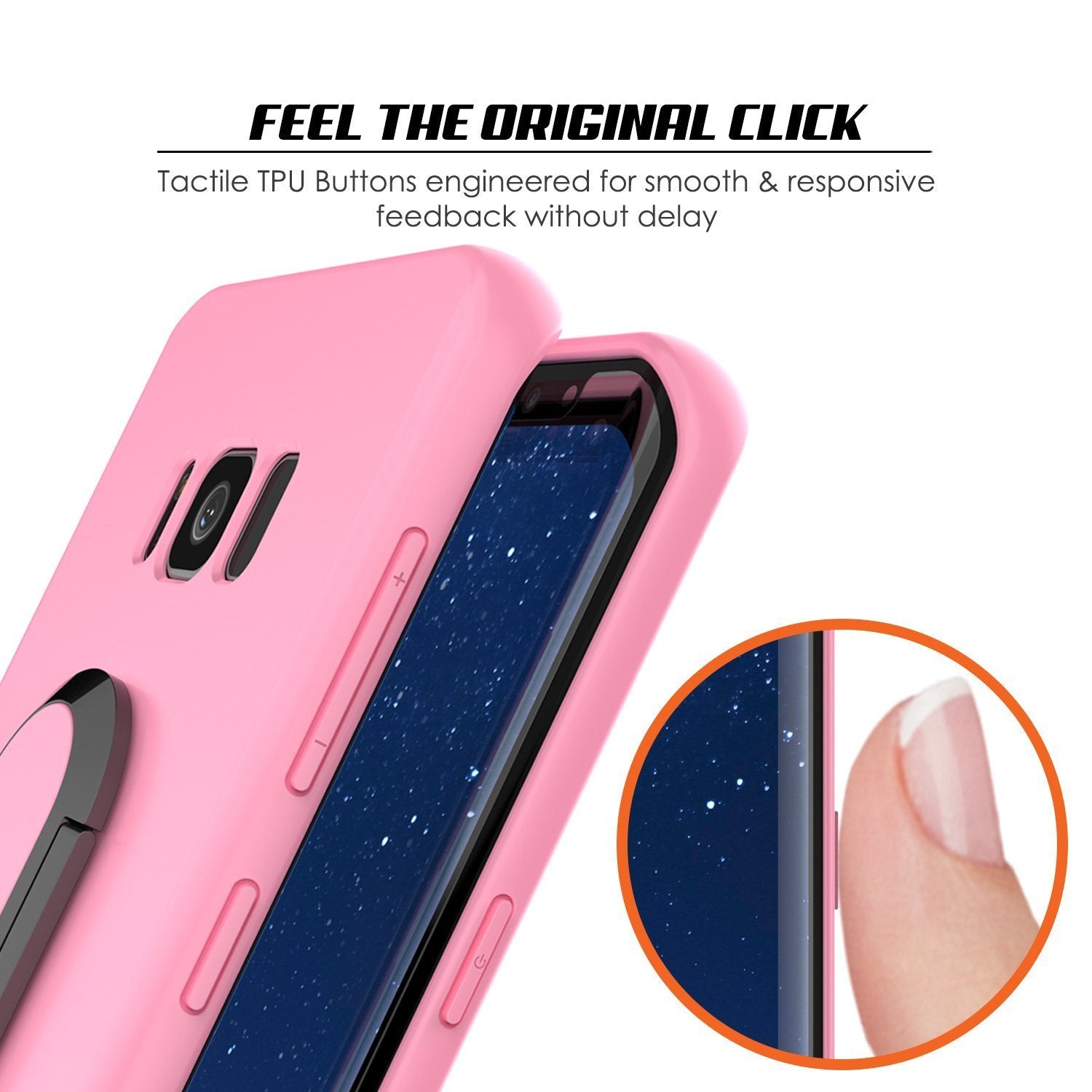 Galaxy S8 Plus, Punkcase Magnetix Protective Case W/ Kickstand, Pink