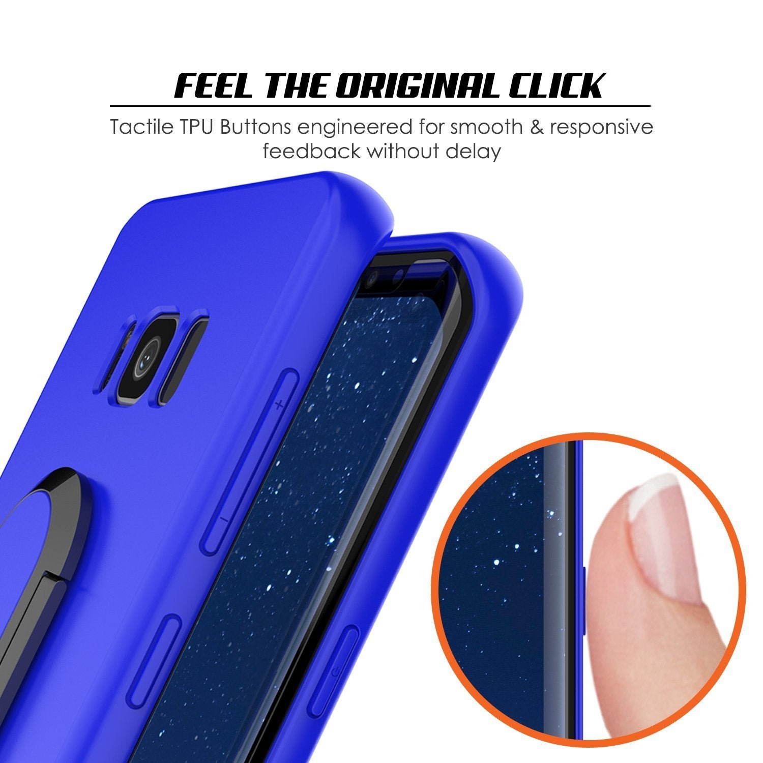 Galaxy S8 Plus, Punkcase Magnetix Protective Case W/ Kickstand, Blue