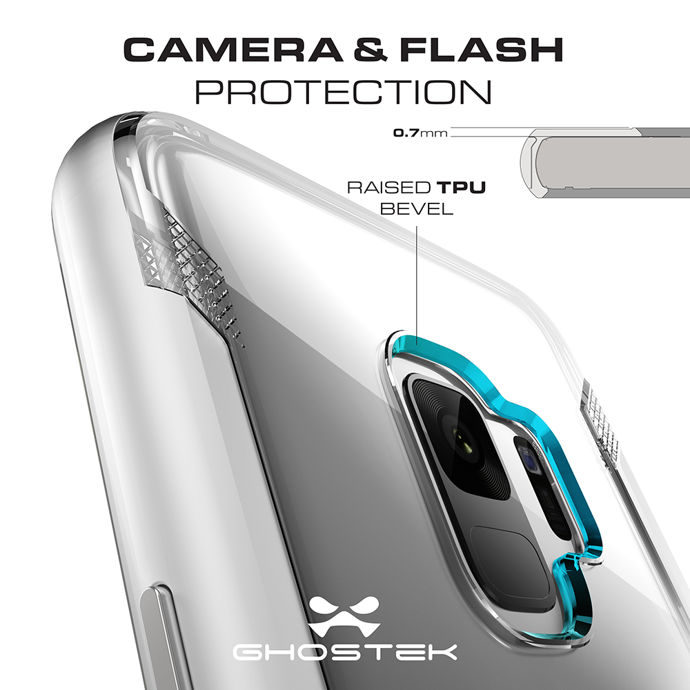 Galaxy S9 Clear Protective Case | Cloak 3 Series [Red]