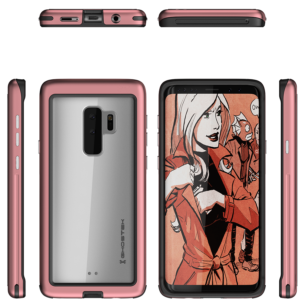 Galaxy S9+ Plus Rugged Heavy Duty Case | Atomic Slim Series [Pink]