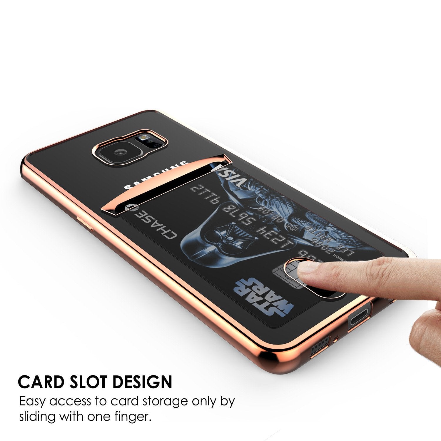 Galaxy S7 Case, PUNKCASE® LUCID Rose Gold Series | Card Slot