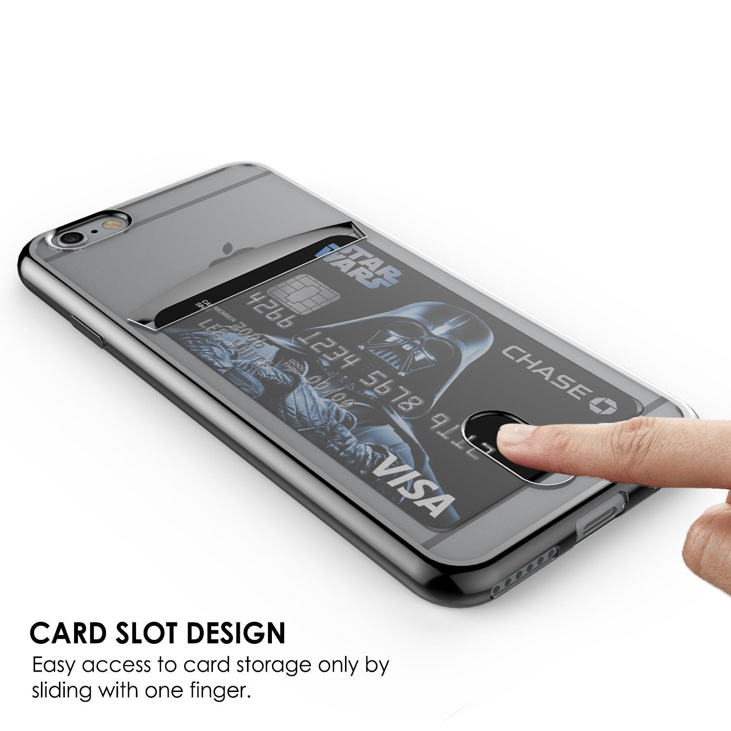 iPhone 6s/6 Case, PUNKCASE® LUCID Black Series | Card Slot | SHIELD Screen Protector | Ultra fit