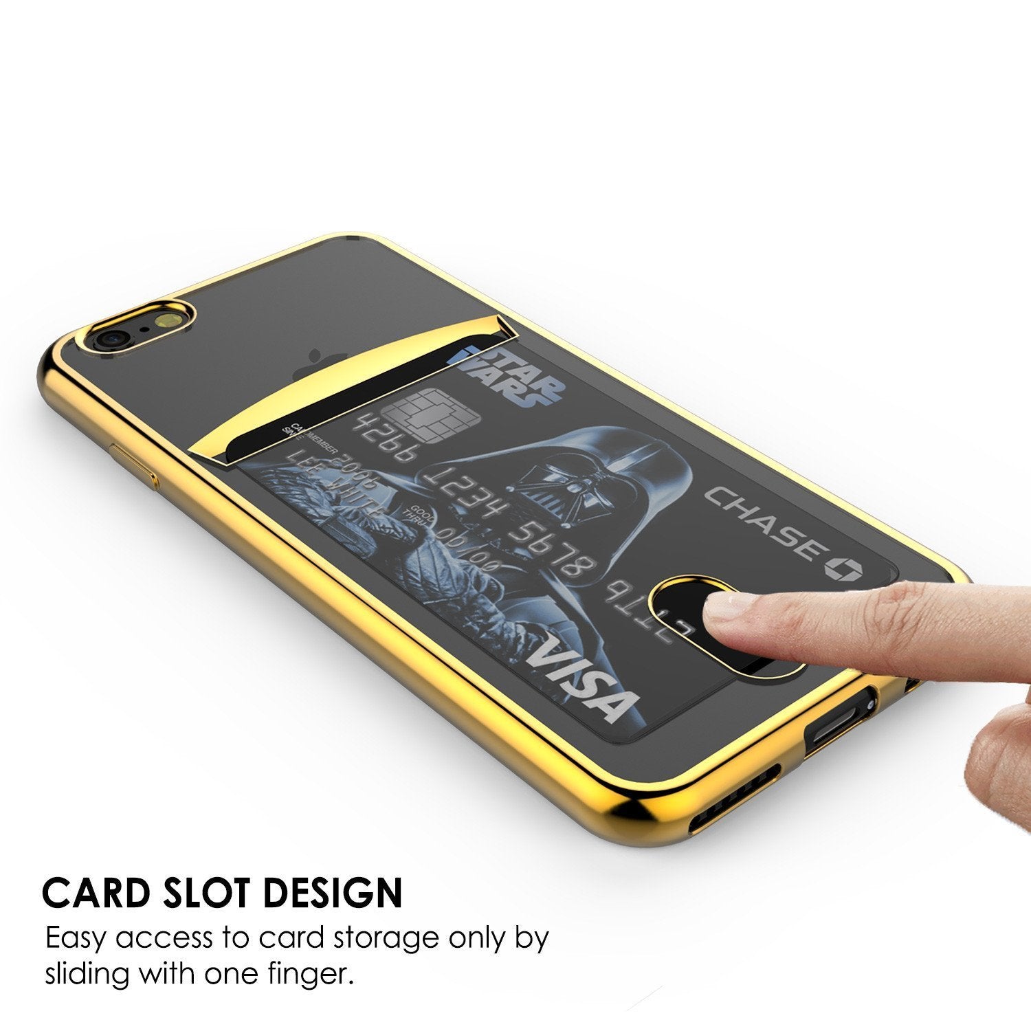 iPhone 8 Case, PUNKCASE® LUCID Gold Series | Card Slot | SHIELD Screen Protector | Ultra fit