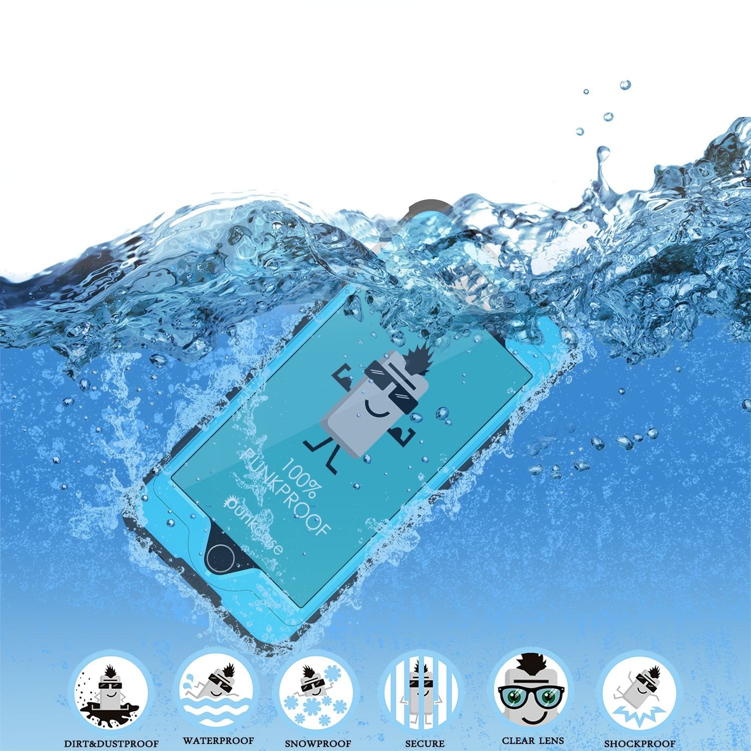 iPhone 6s/6 Waterproof Case, PunkCase StudStar Teal w/ Attached Screen Protector | Lifetime Warranty