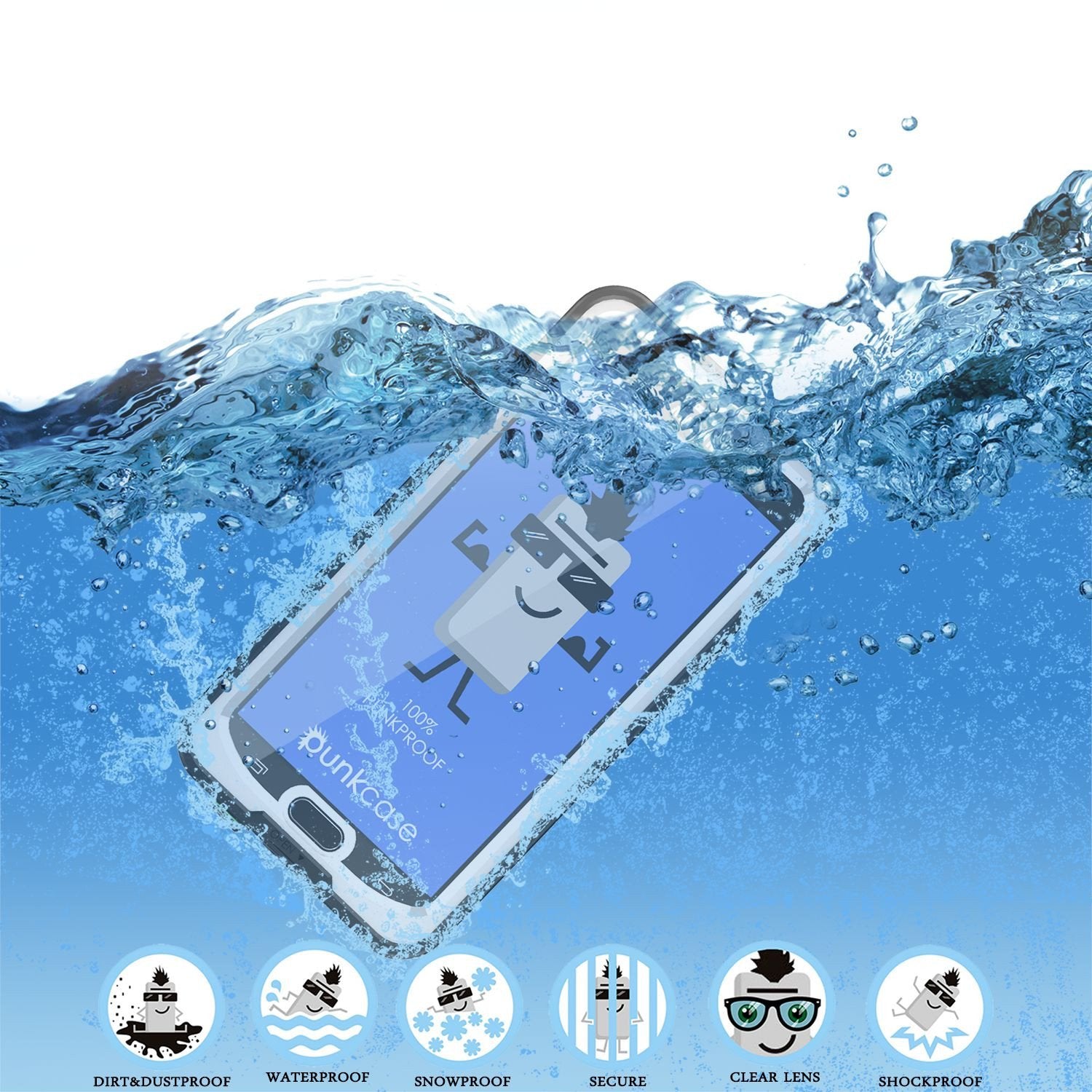 Galaxy Note 5 Waterproof Case, Punkcase StudStar White Shock/Dirt/Snow Proof | Lifetime Warranty