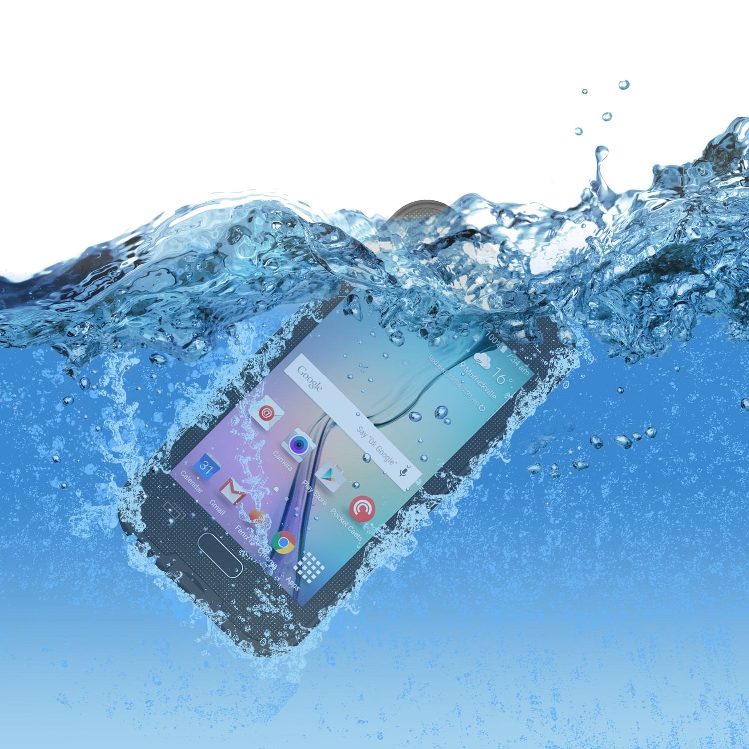 Galaxy S6 Waterproof Case, Punkcase SpikeStar Black Water/Shock/Dirt/Snow Proof | Lifetime Warranty