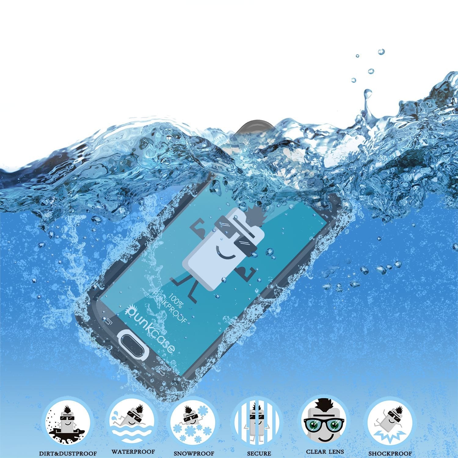 Galaxy Note 5 Waterproof Case, Punkcase StudStar Black Shock/Dirt/Snow Proof | Lifetime Warranty