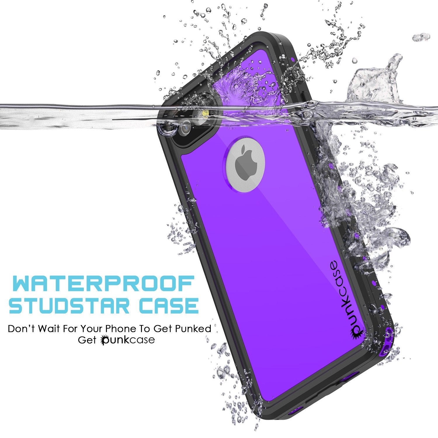 iPhone 7 Waterproof Case, Punkcase [Purple] [StudStar Series] [Slim Fit] [IP68 Certified] [Shockproof] [Dirtproof] [Snowproof] Armor Cover for Apple iPhone 7 & 7s