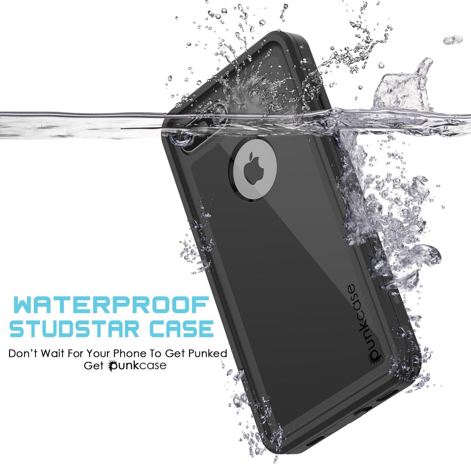 iPhone 8 Plus Waterproof IP68 Case, Punkcase [Black] [StudStar Series] [Slim Fit] [Dirtproof]