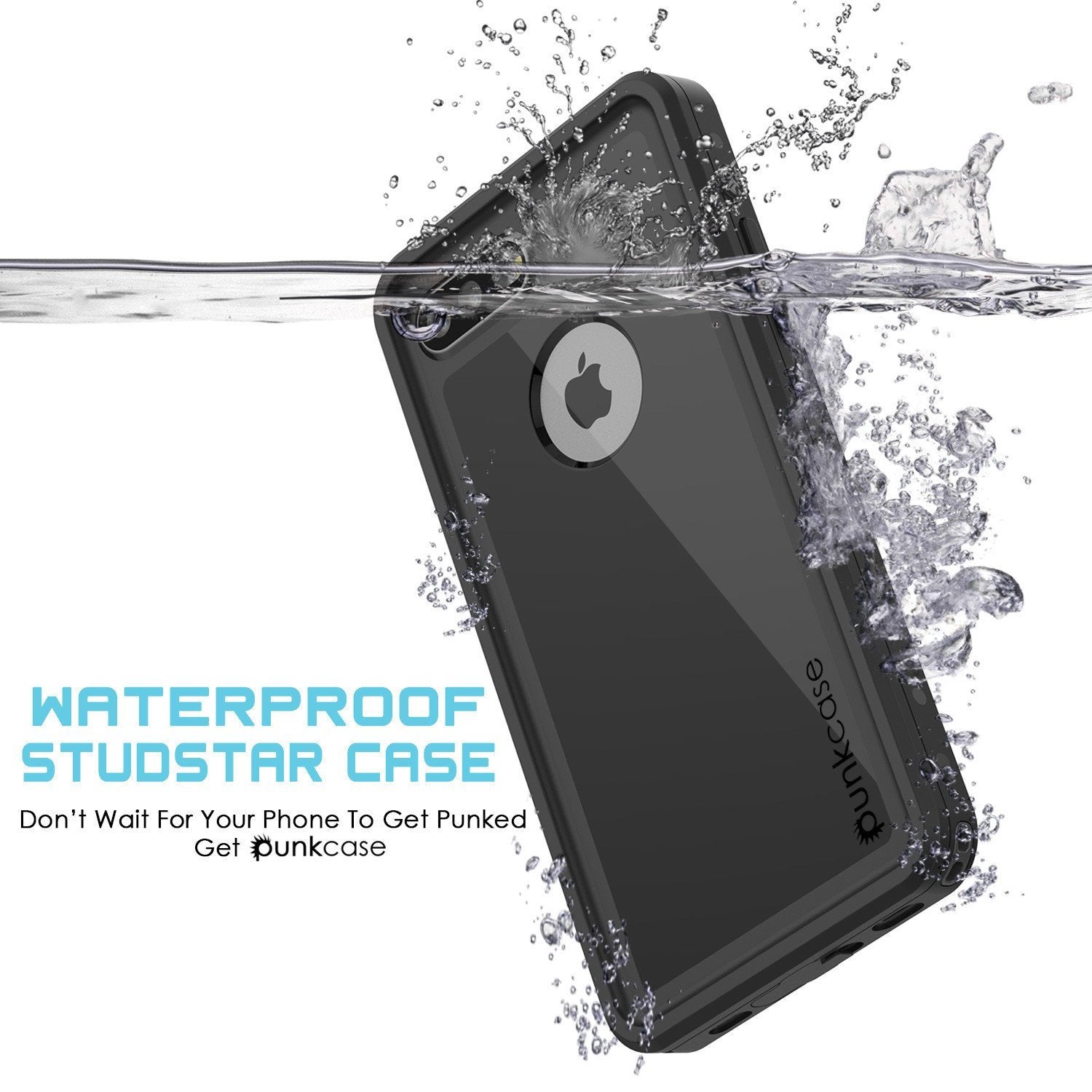 iPhone 8 Plus Waterproof Case, Punkcase [StudStar Series] [Black]