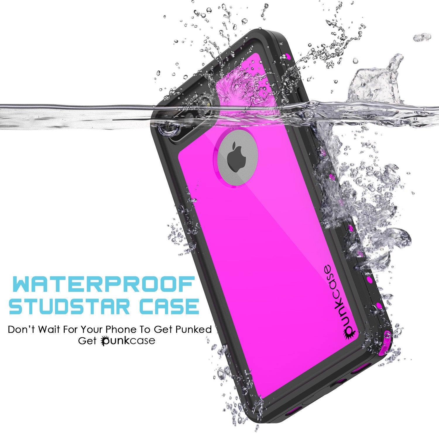 iPhone 7s Plus Waterproof Case, Punkcase [Pink] [StudStar Series] [Slim Fit] [IP68 Certified] [Shockproof] [Dirtproof] [Snowproof] Armor Cover for Apple iPhone 7 Plus & 7s +