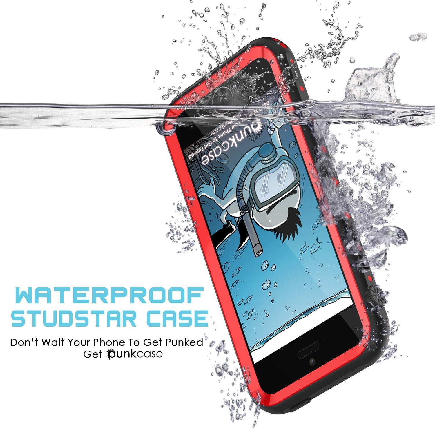 iPhone SE/5S/5 Waterproof Case, PunkCase StudStar Red Case Shock/Dirt/Snow Proof | Lifetime Warranty