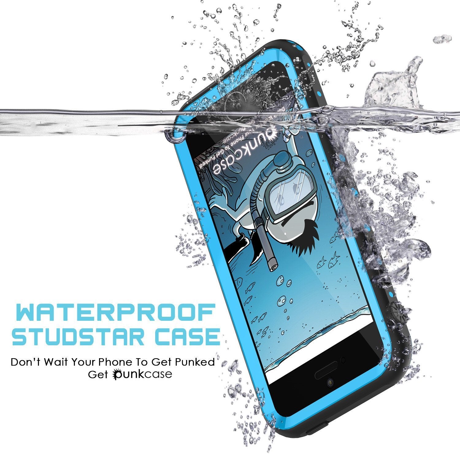 iPhone SE/5S/5 Waterproof Case PunkCase StudStar Light Blue Shock/Dirt/Snow Proof, Lifetime Warranty