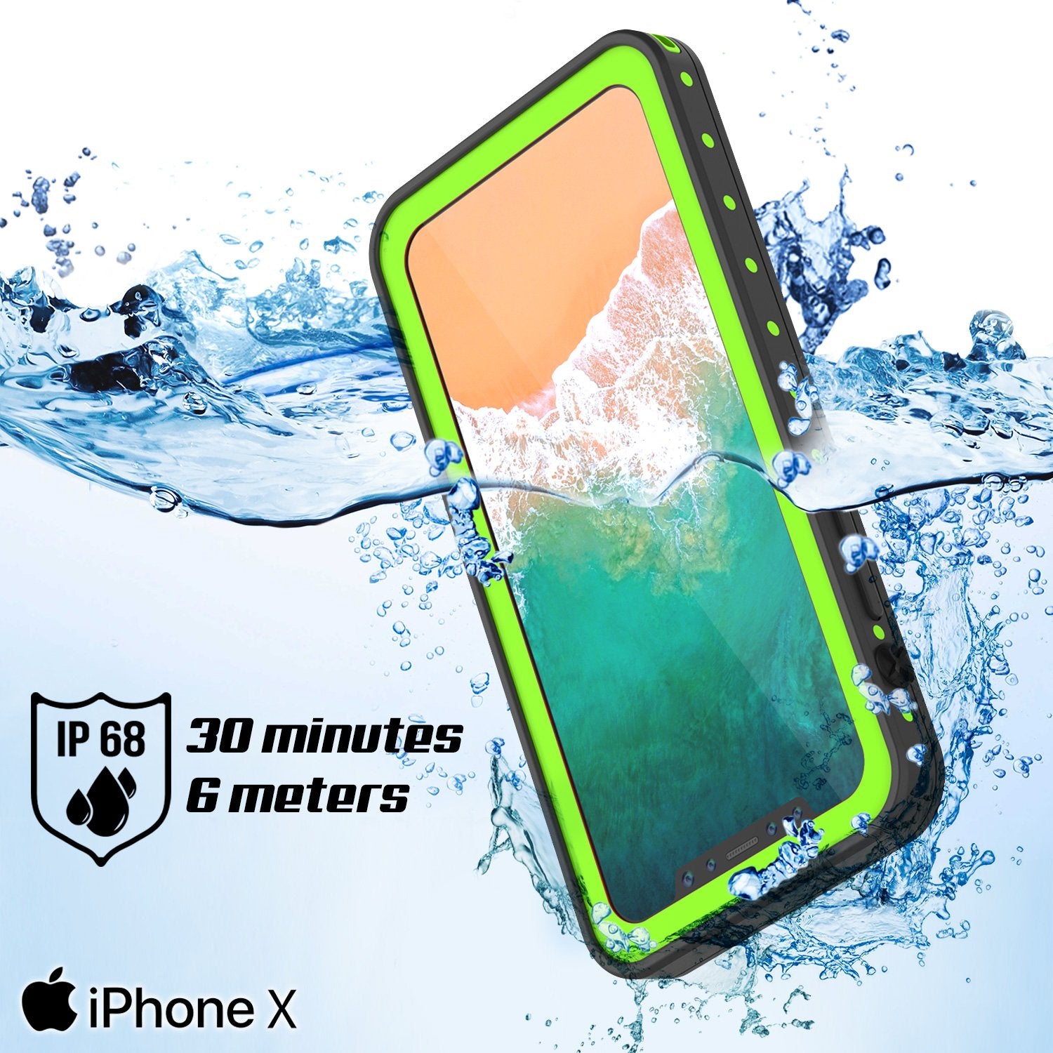 iPhone X Plus Waterproof Case, Punkcase StudStar Series Cover, Purple