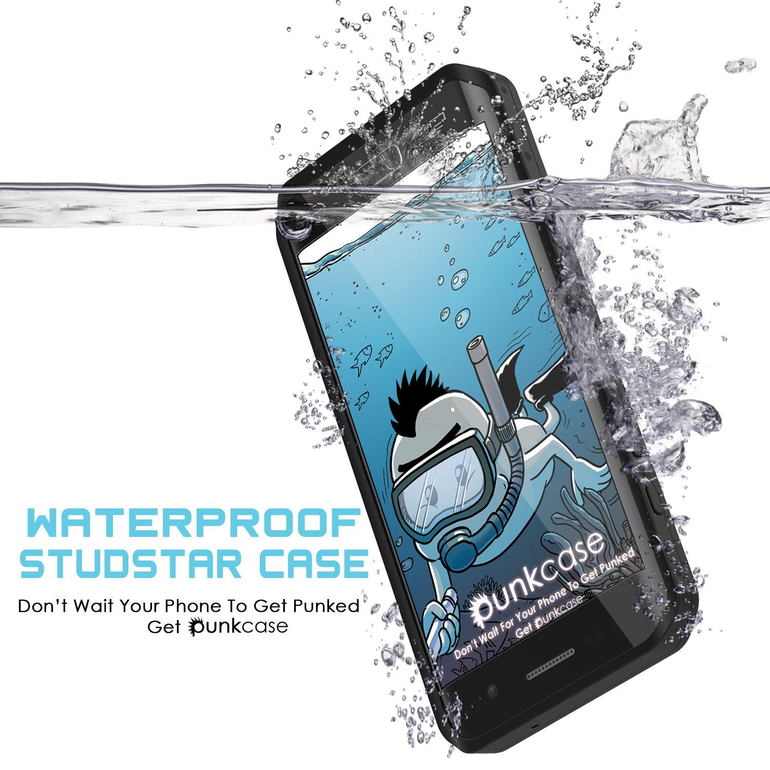 Galaxy S7 EDGE Waterproof Case PunkCase StudStar Black Thin 6.6ft Underwater IP68 Shock/Snow Proof