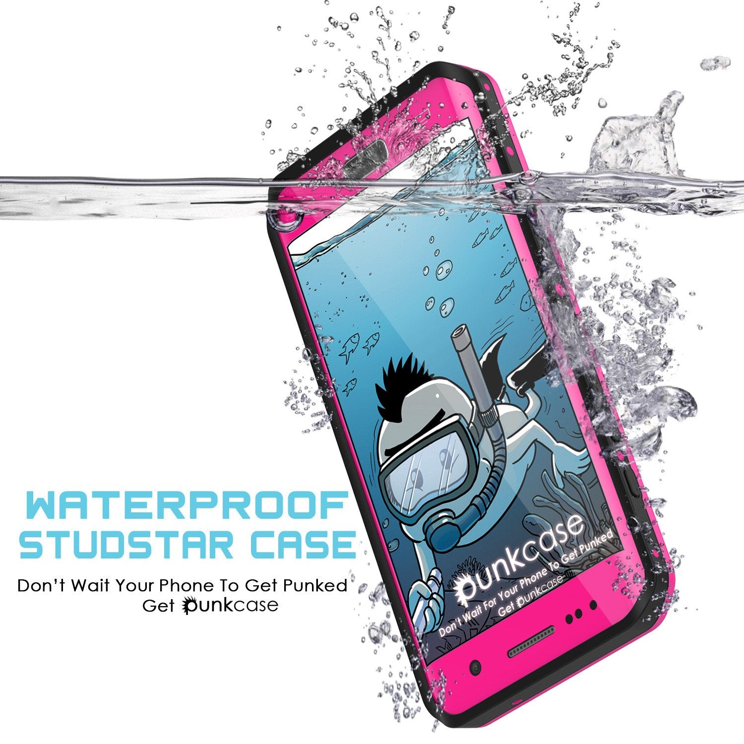 Galaxy S7 EDGE Waterproof Case PunkCase StudStar Pink Thin 6.6ft Underwater IP68 Shock/Snow Proof