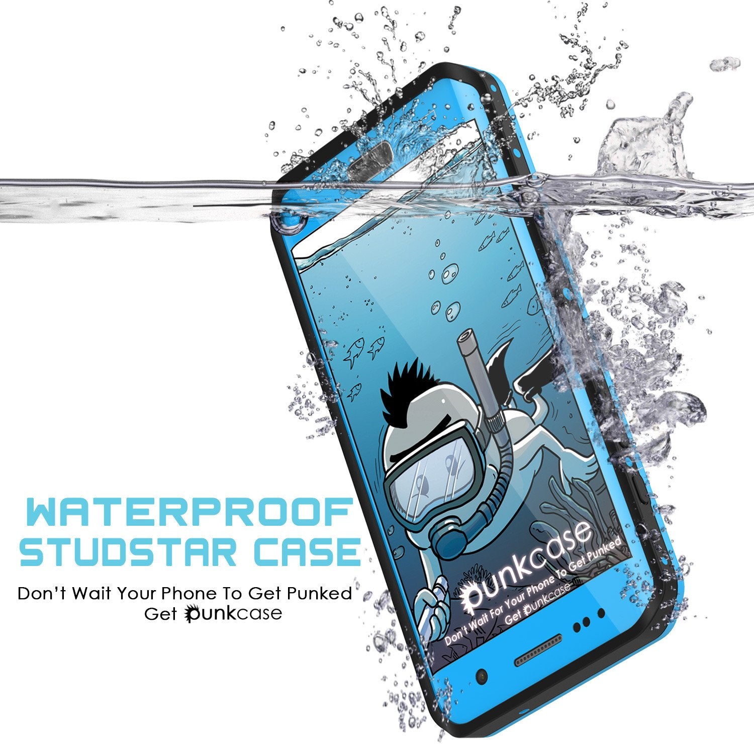 Galaxy S7 EDGE Waterproof Case PunkCase StudStar Light Blue Thin 6.6ft Underwater IP68 ShockProof