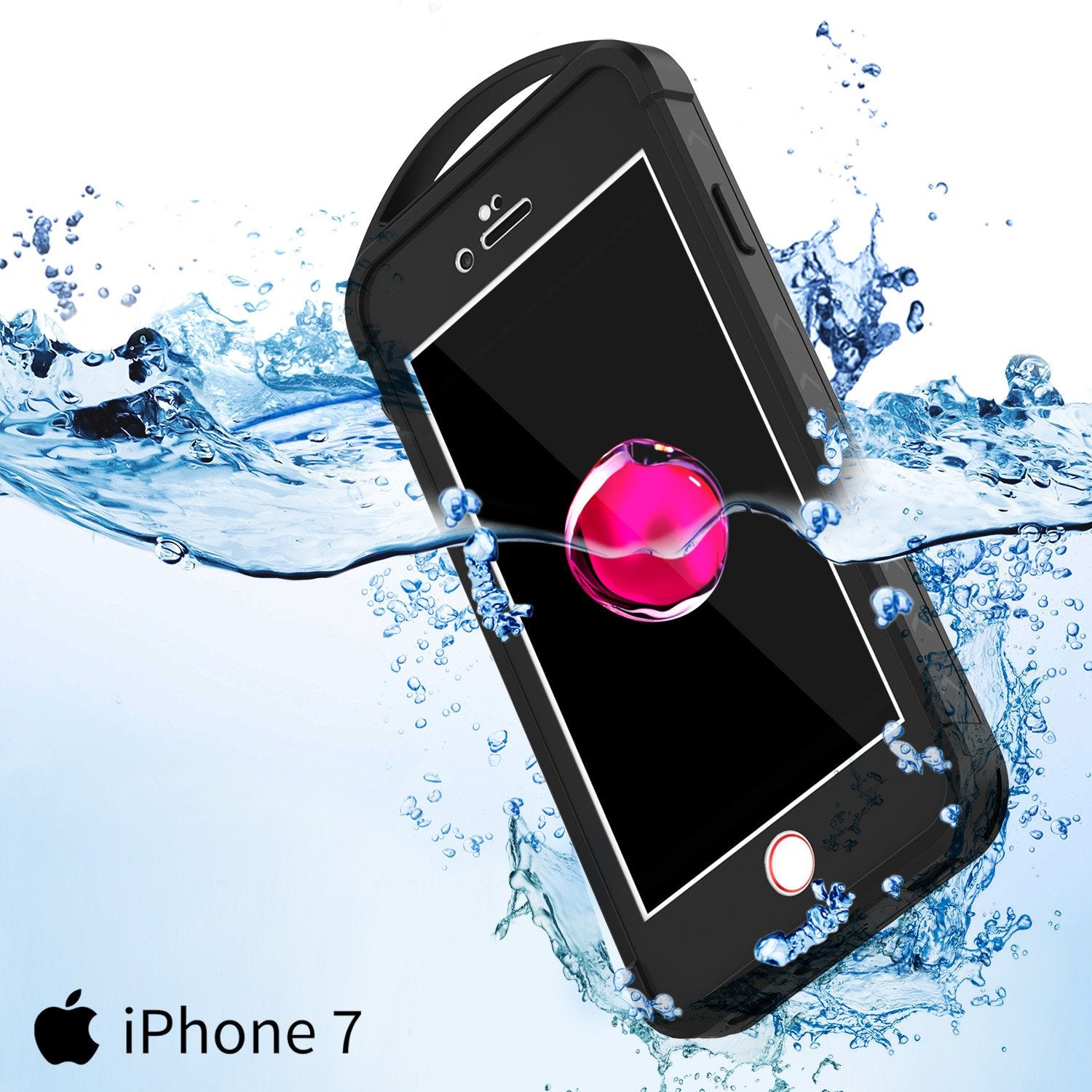 iPhone 7 Waterproof Case, Punkcase ALPINE Series, Black | Heavy Duty Armor Cover