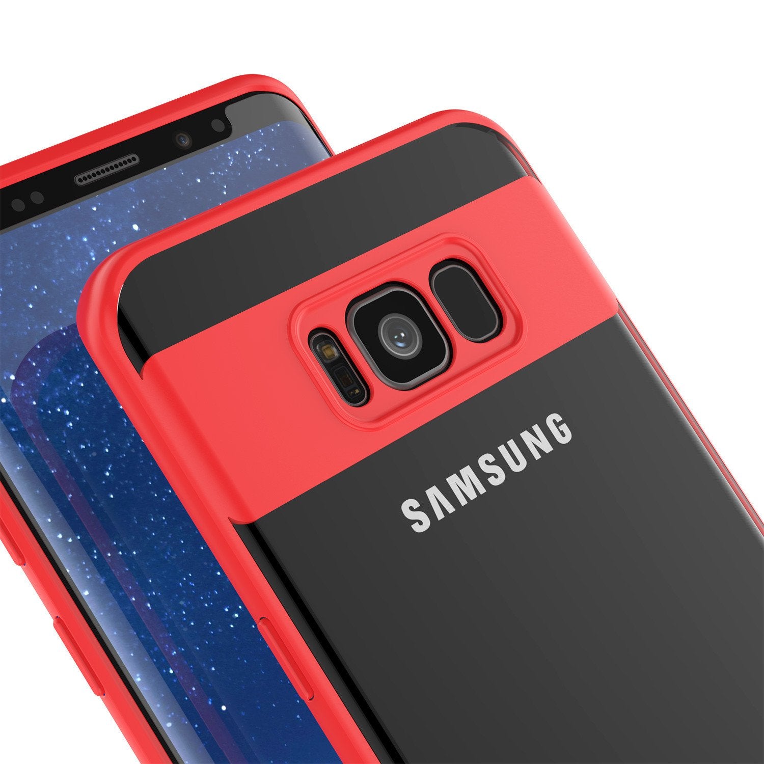 Galaxy S8 Plus Punkcase MASK Series Full Body Dual Layer Cover, RED