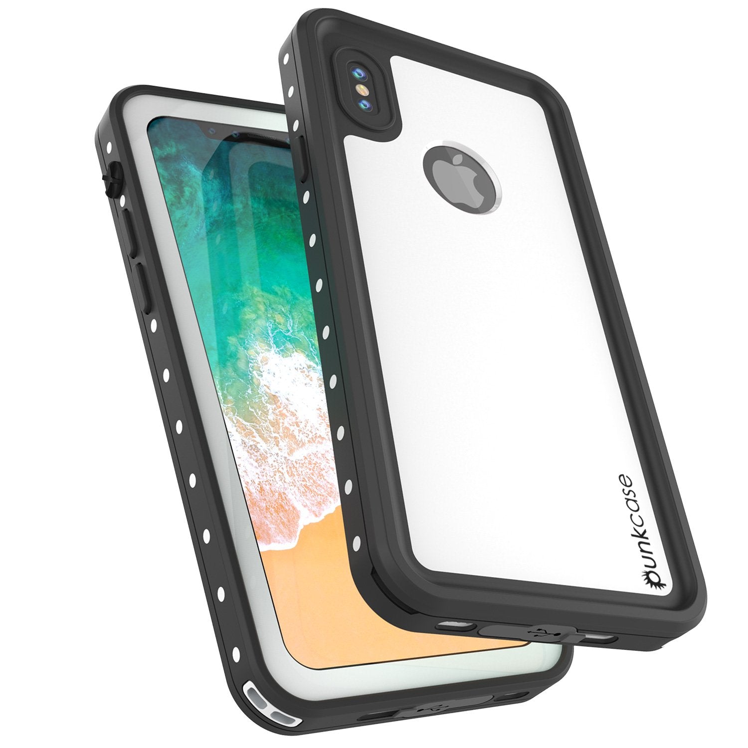 iiPhone X Plus Waterproof Case, Punkcase StudStar Series Cover [White]