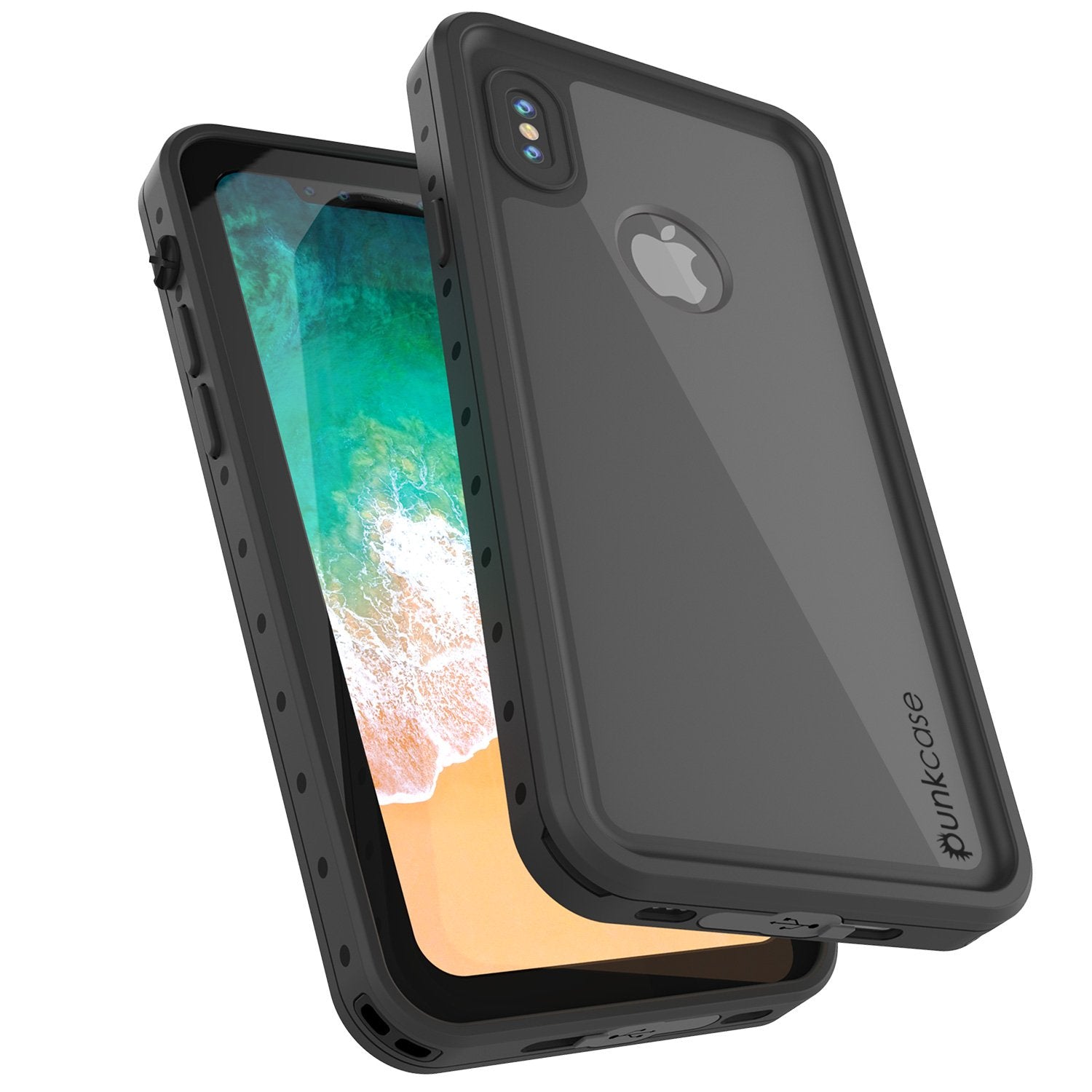 iPhone X Plus Waterproof Case, Punkcase StudStar Series Cover [Black]