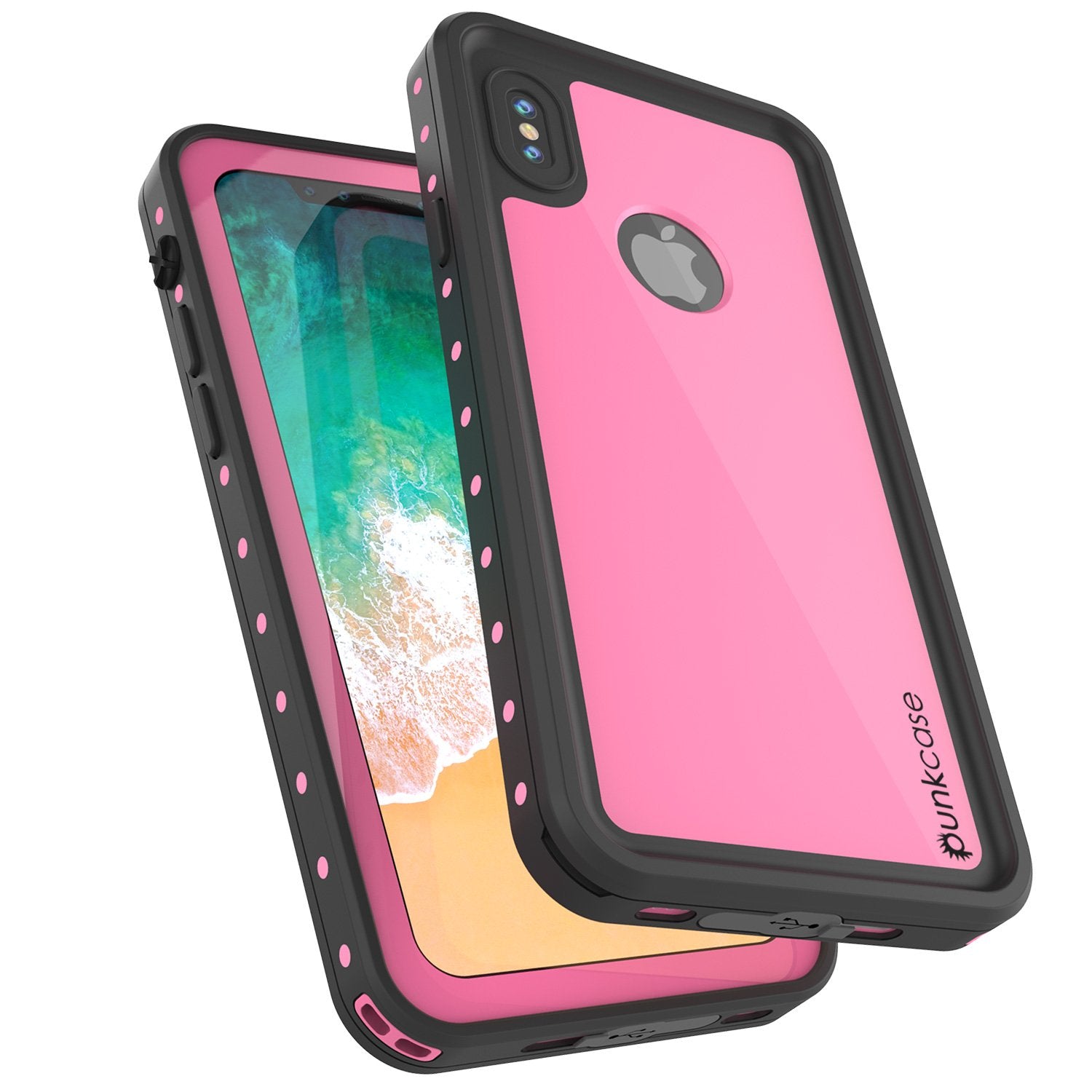 iPhone X Plus Waterproof Case, Punkcase StudStar Series Cover [Pink]