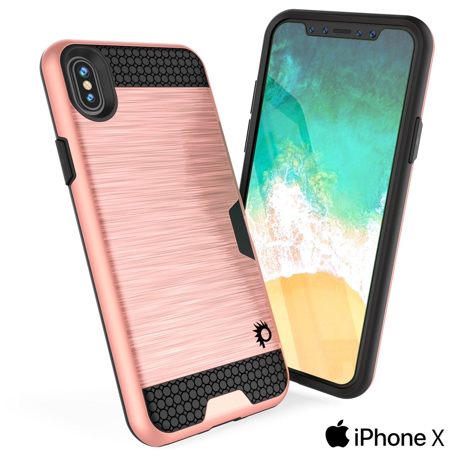 iPhone X Punkcase Slot Series Slim Fit Dual-Layer Cover [Rose Gold]