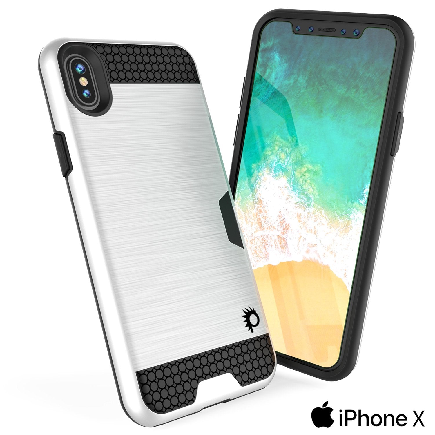 iPhone X Case, Punkcase Slot Series Slim Fit Dual-Layer Cover [White]