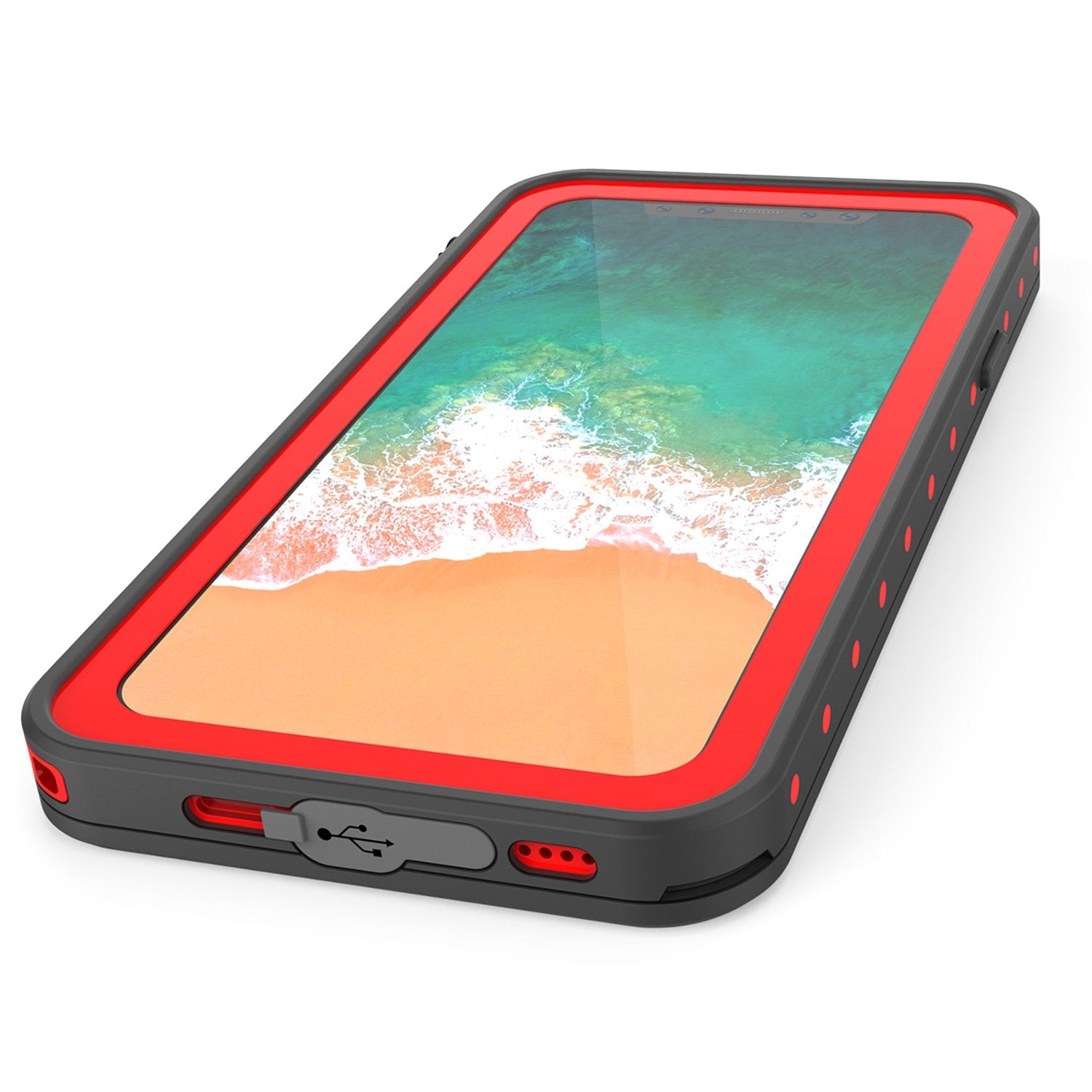 iPhone X Plus Waterproof Case, Punkcase StudStar Series Cover[white]