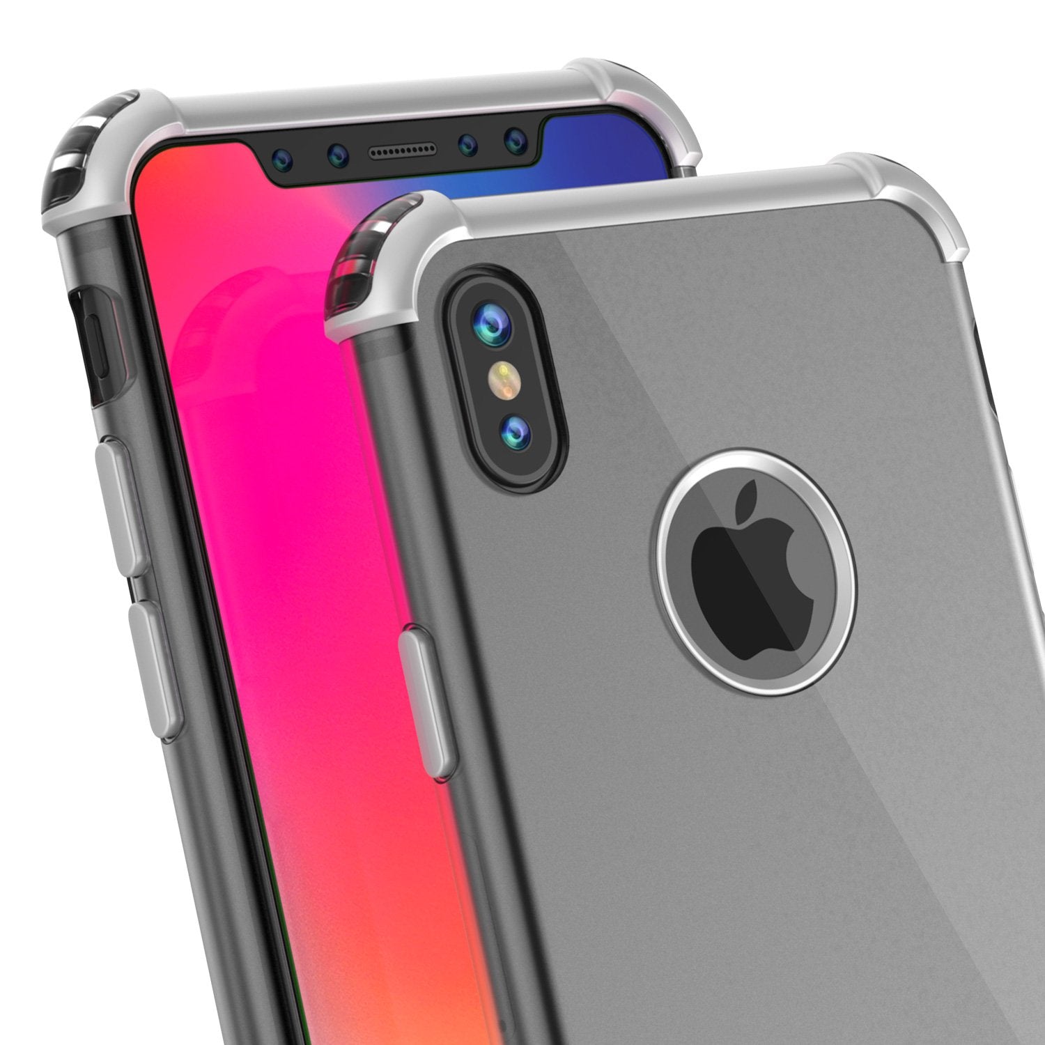 iPhone X Punkcase [BLAZE SERIES] Cover W/ Screen Protector [Silver]