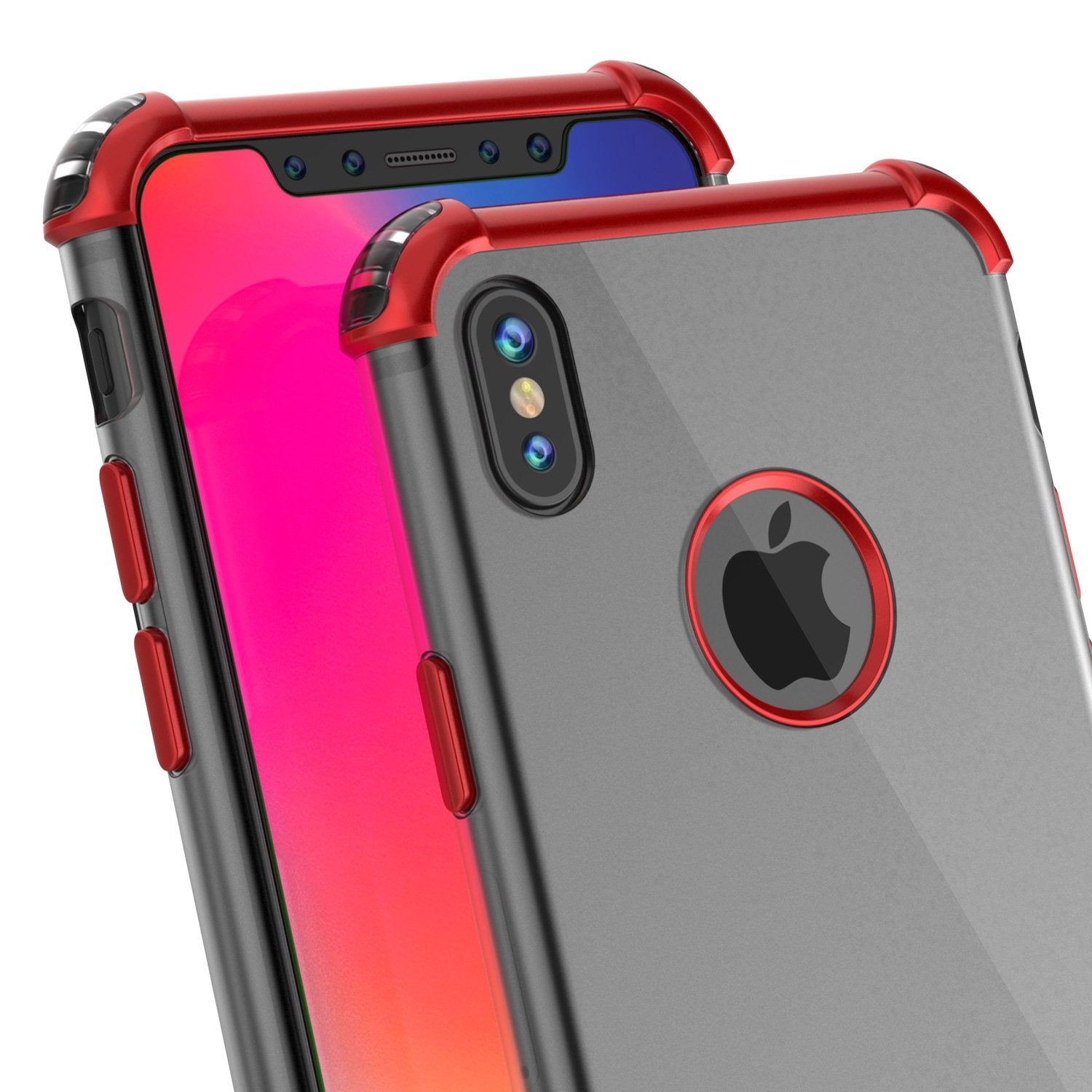 iPhone X Punkcase [BLAZE SERIES] Cover W/ Screen Protector [Red]