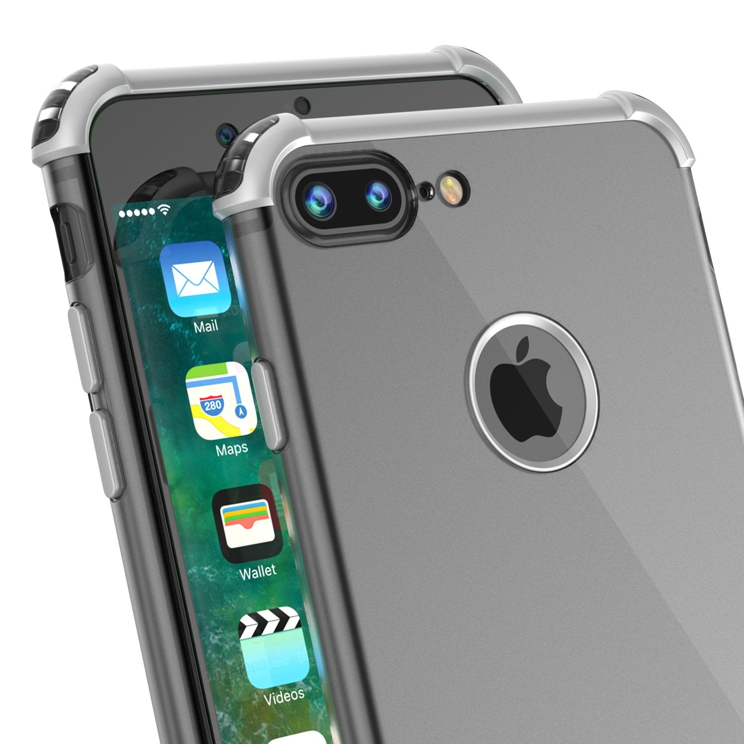 iPhone 8 PLUS Case, Punkcase [BLAZE SERIES] Protective Cover W/ PunkShield Screen Protector [Shockproof] [Slim Fit] for Apple iPhone 7/8/6/6s PLUS [Silver]