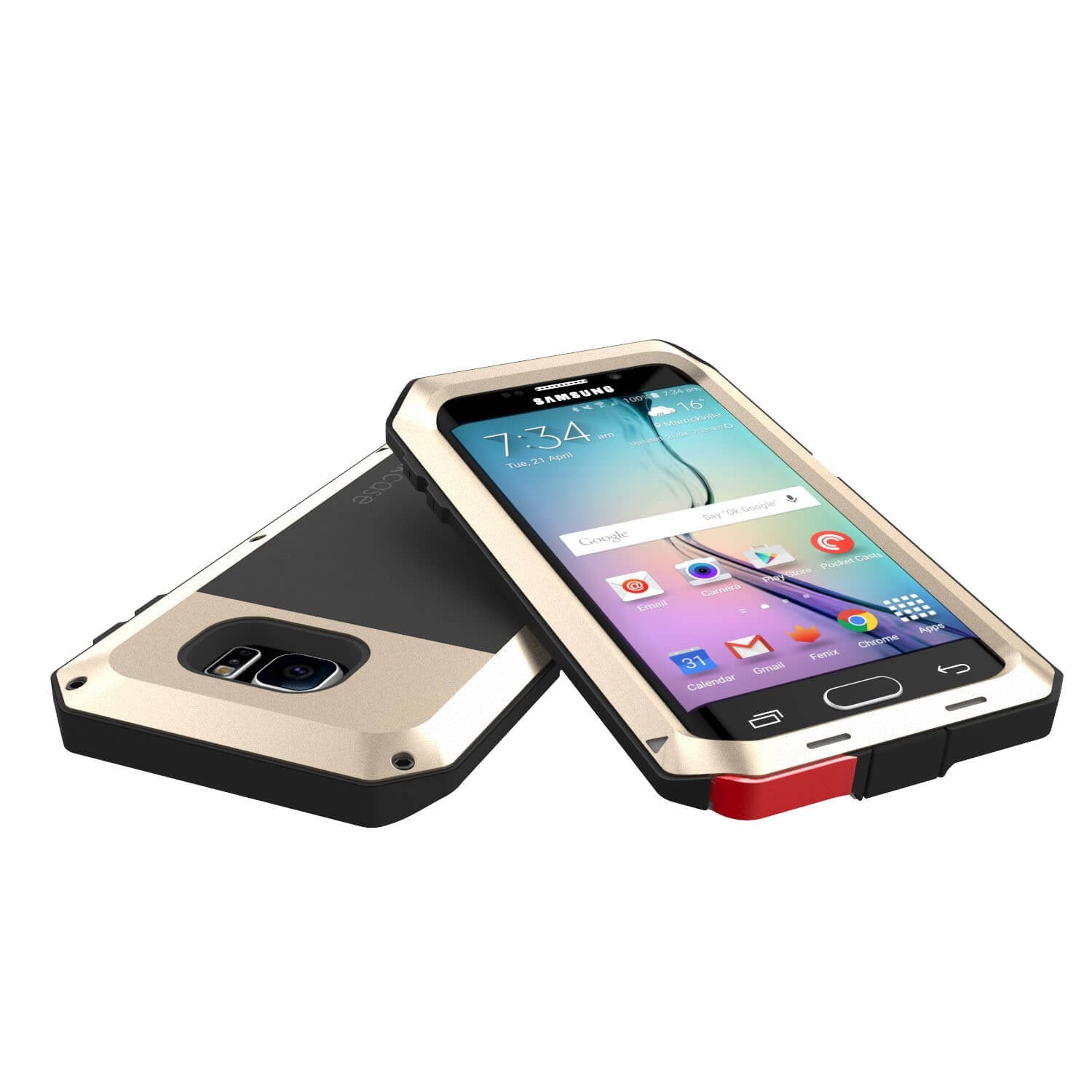 Galaxy S6 EDGE+ Plus  Case, PUNKcase Metallic Gold Shockproof  Slim Metal Armor Case