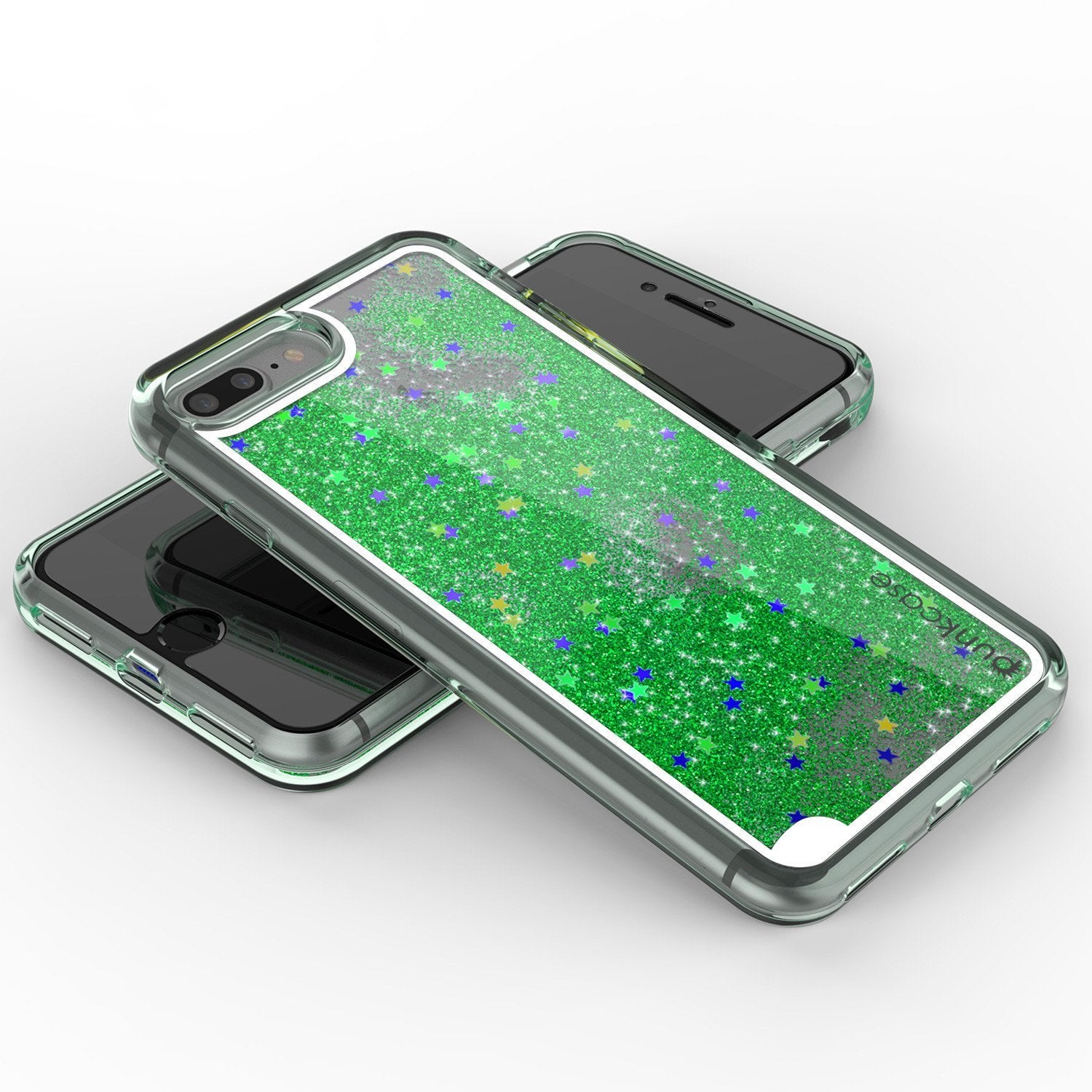 iPhone 8+ Plus Case, PunkCase Liquid Green Glitter Cover Series
