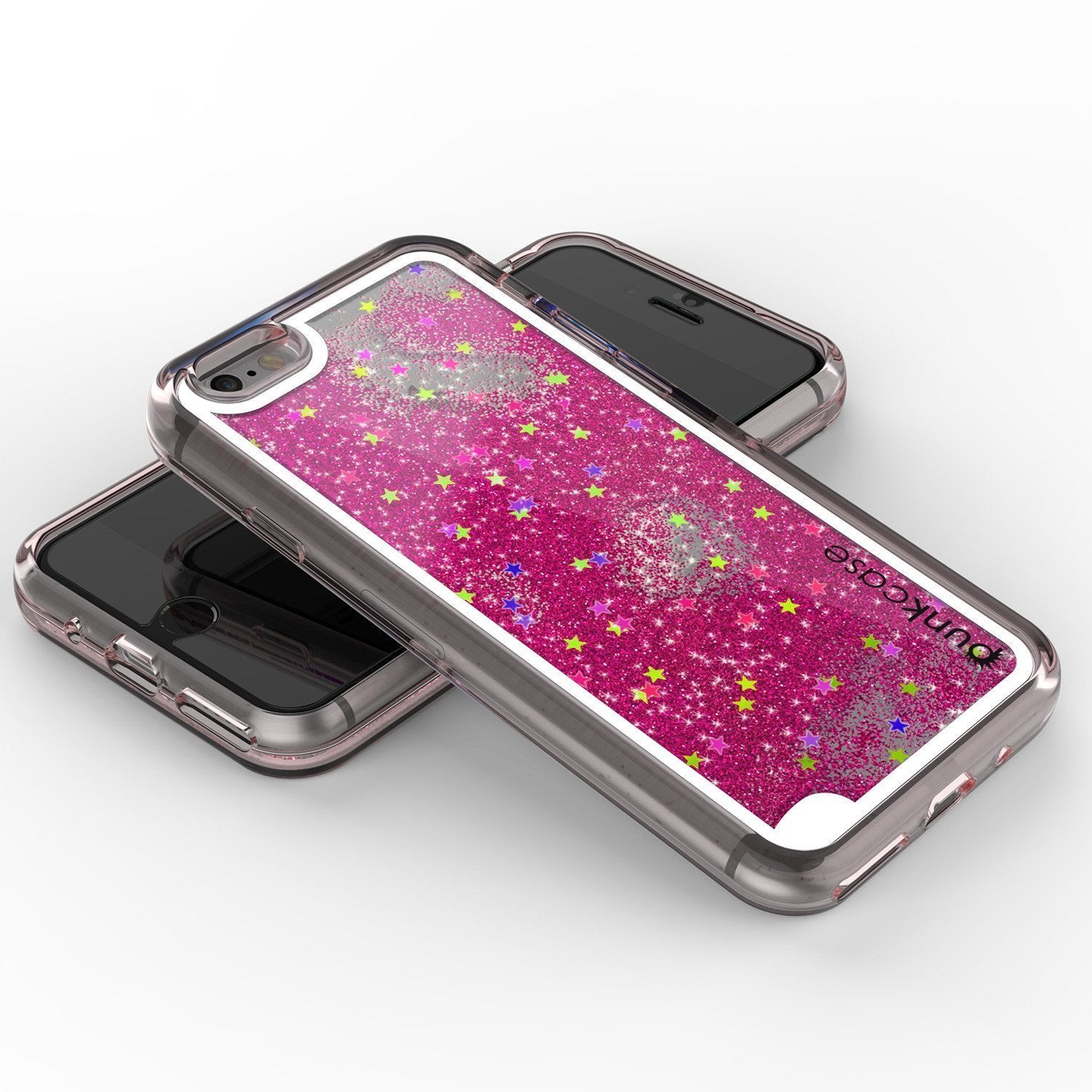iPhone 8 Case, PunkCase Liquid Pink, Floating Glitter Cover Series